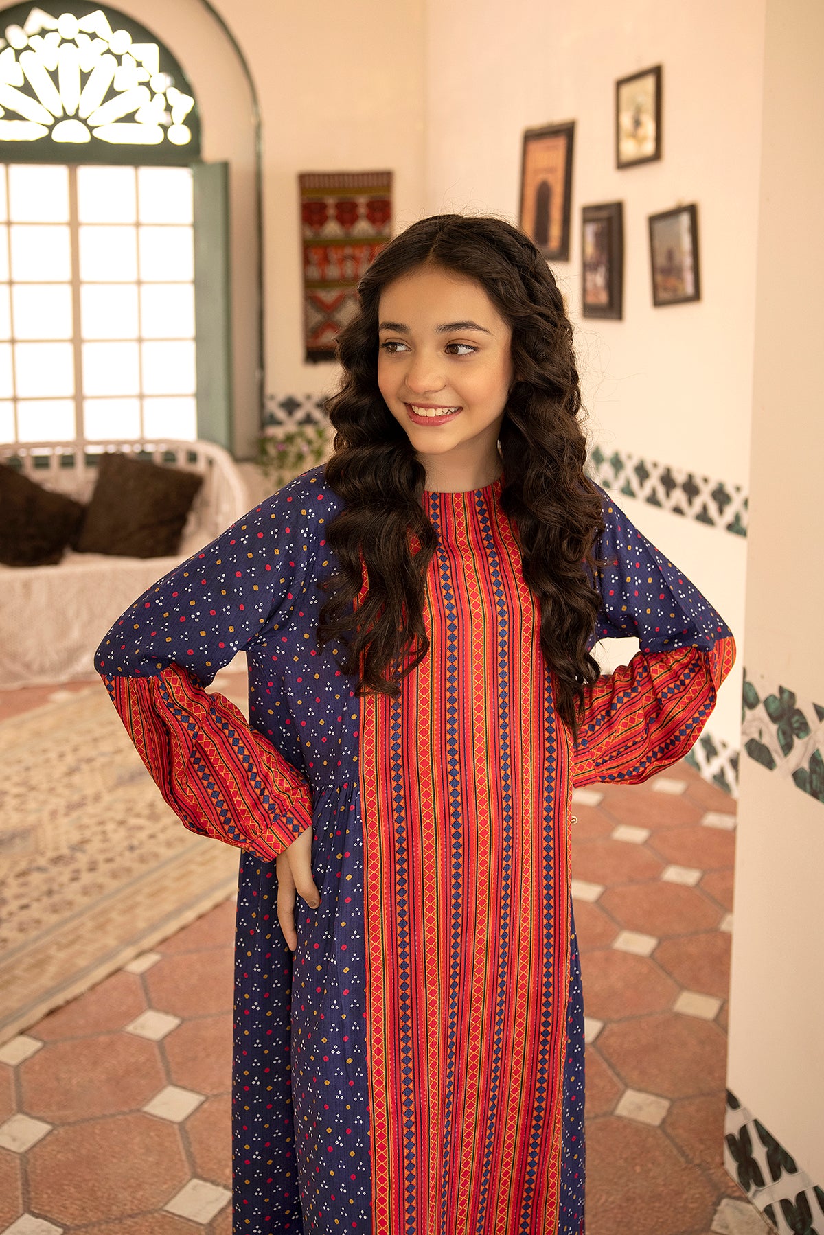 DSW21-62-Mix & Match Printed Embroidered Fustaan 1PC