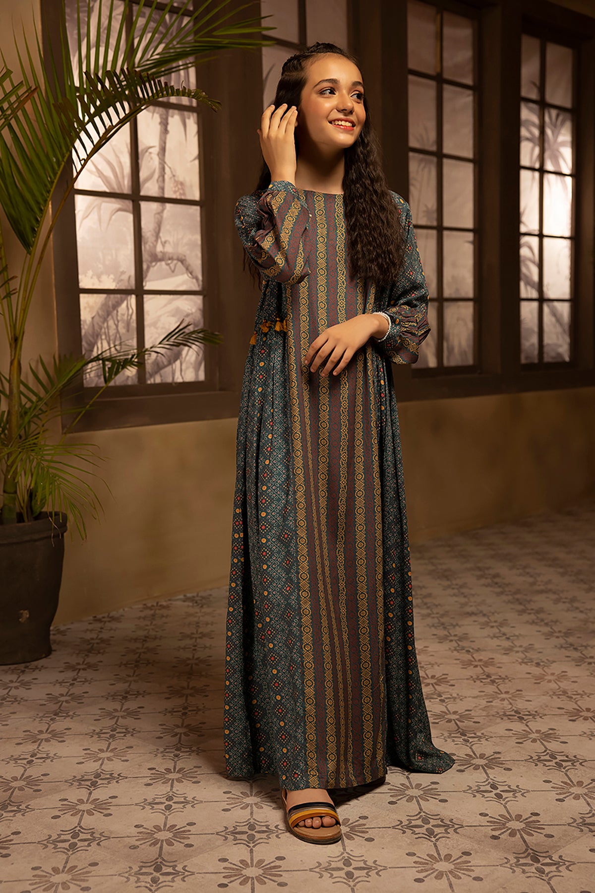 DSW22-17-Printed Flared Fustaan 1PC