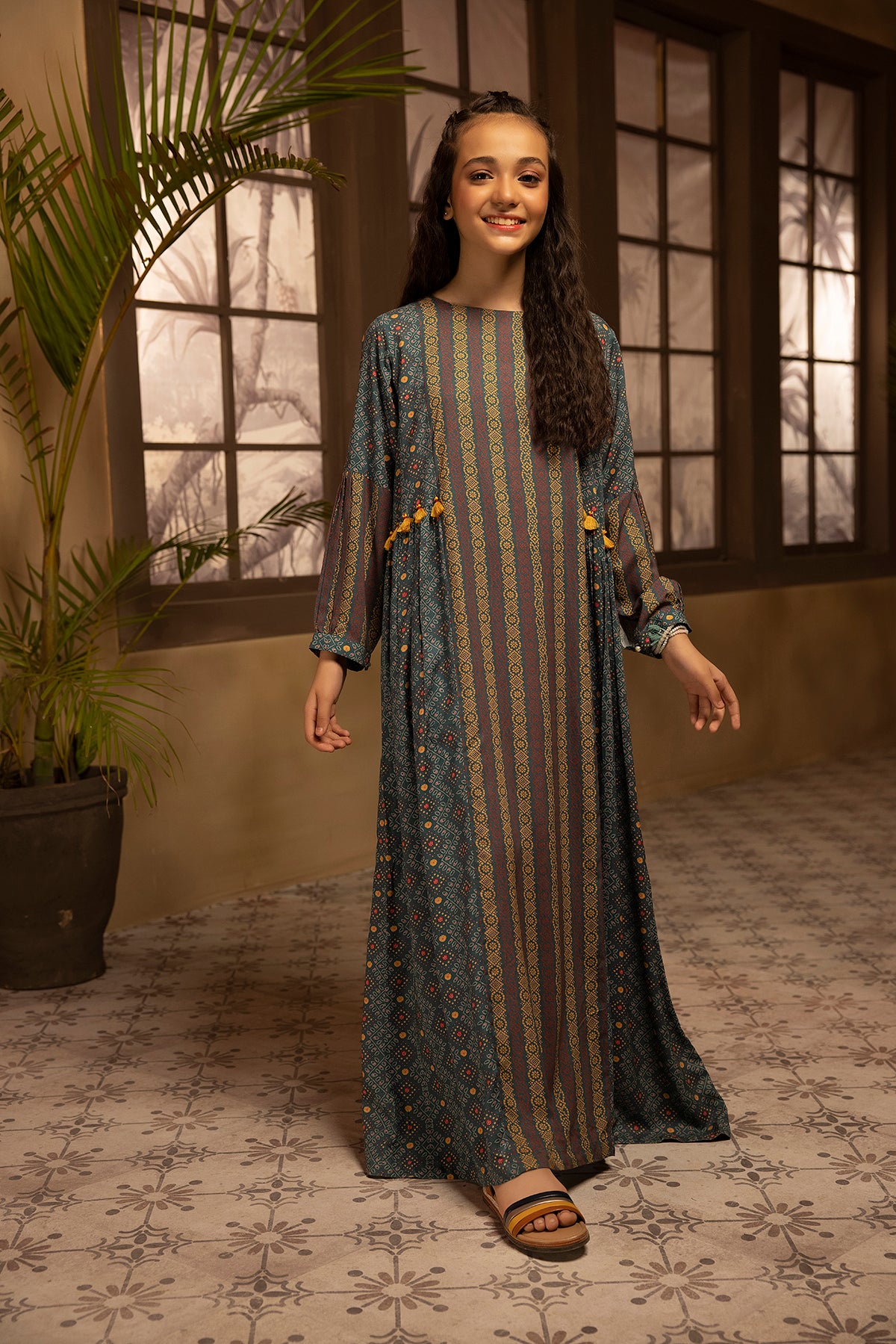 DSW22-17-Printed Flared Fustaan 1PC