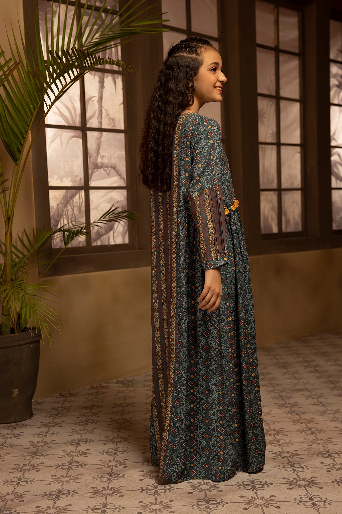 DSW22-17-Printed Flared Fustaan 1PC