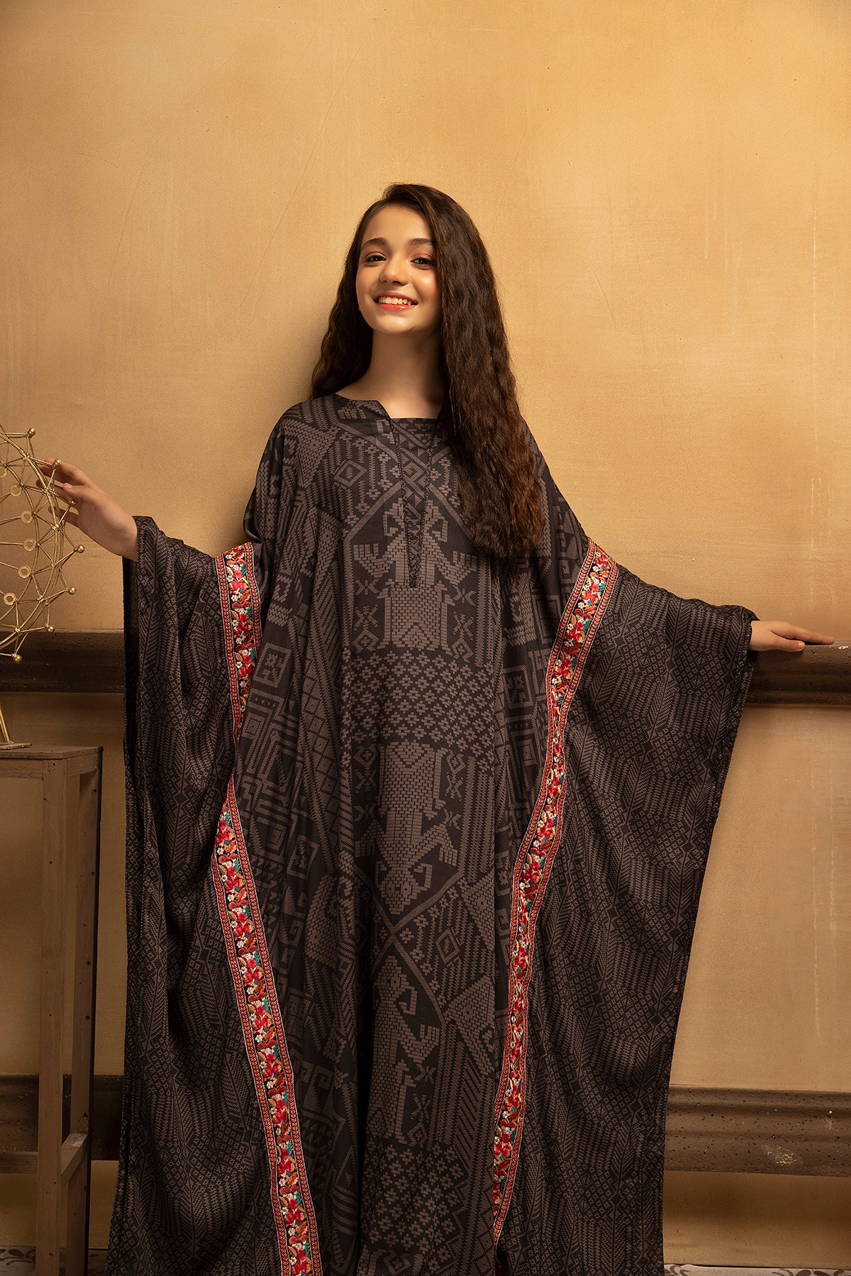 DSW22-35-Printed Embroidered Fustaan 1PC
