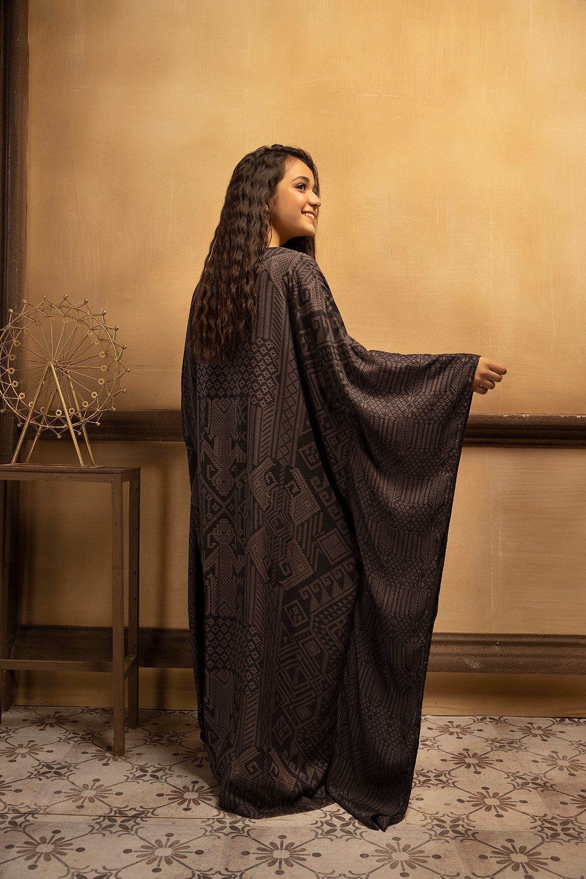 DSW22-35-Printed Embroidered Fustaan 1PC