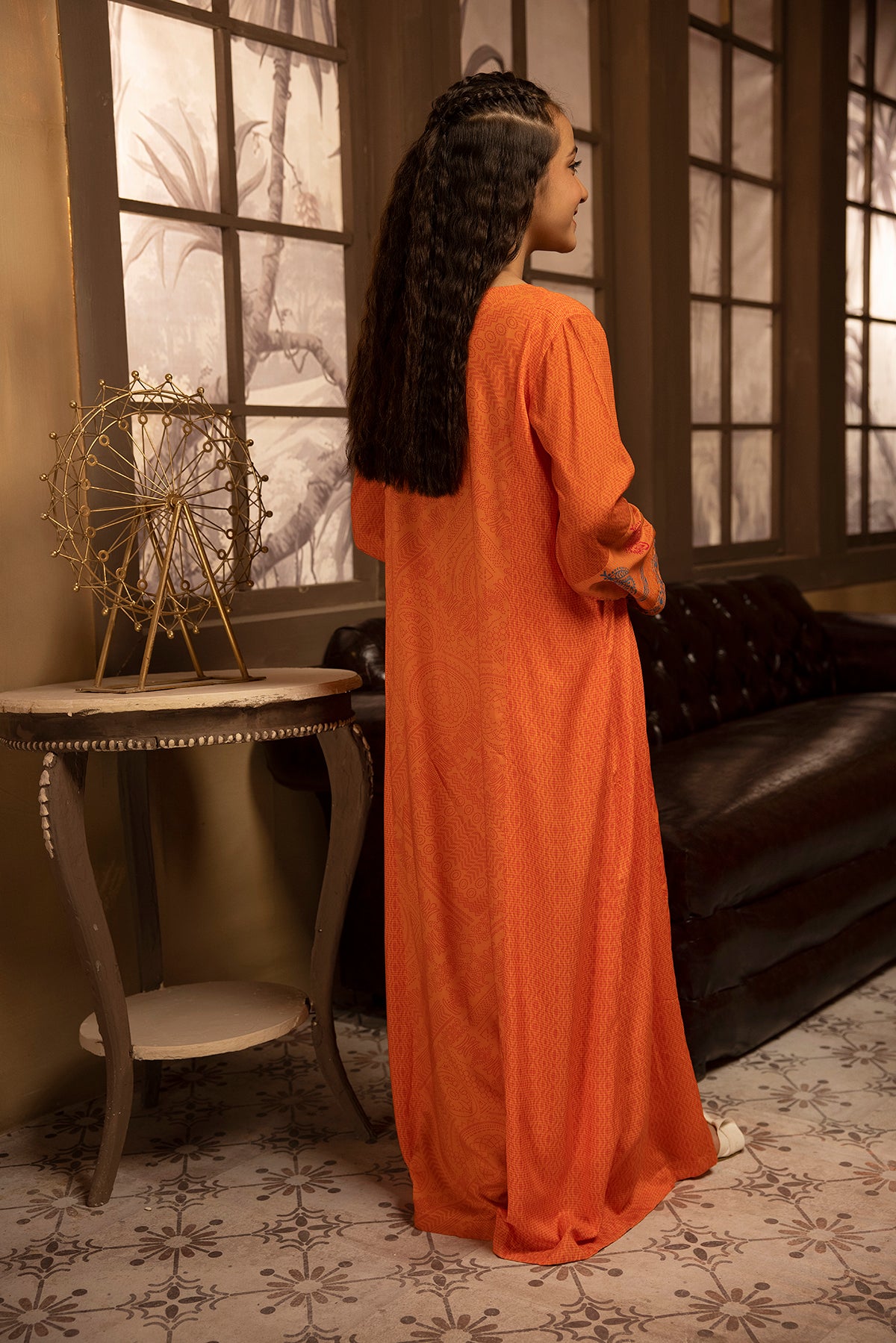 DSW22-36-Printed Embroidered Fustaan 1PC
