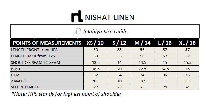 DW18-08 Blue Printed Stitched Cotton Modal Jalabiya - 1PC - Nishat Linen UAE