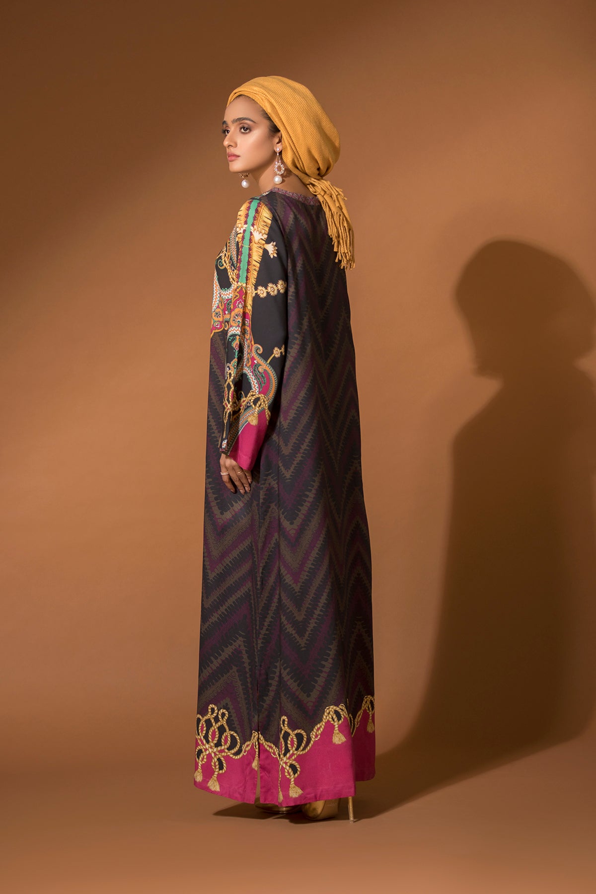 DW20-09 Digital Printed Linen Stitched Fustaan with Mask  1PC