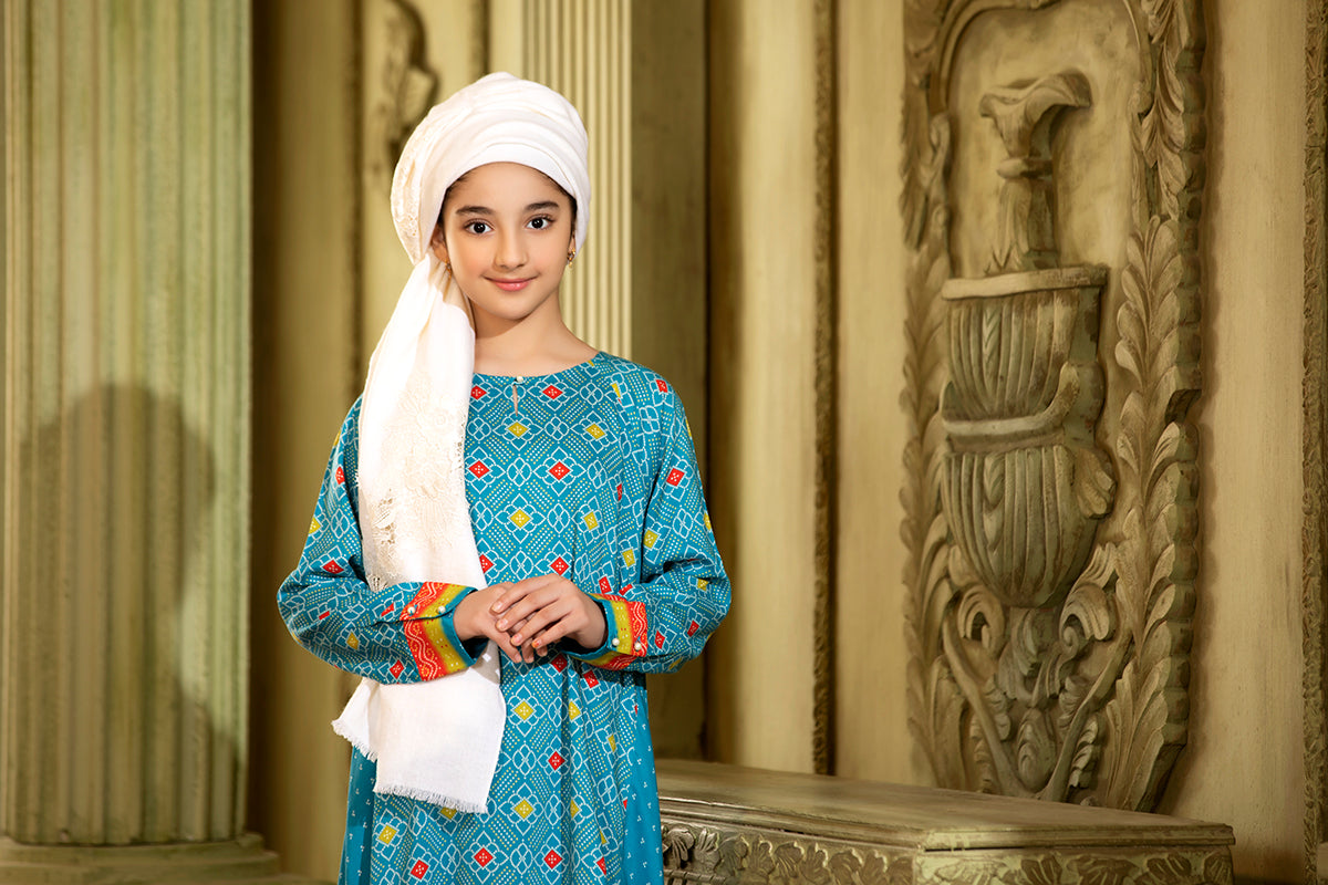 DW20-20 Printed Stitched Fustaan for Kids - 1PC