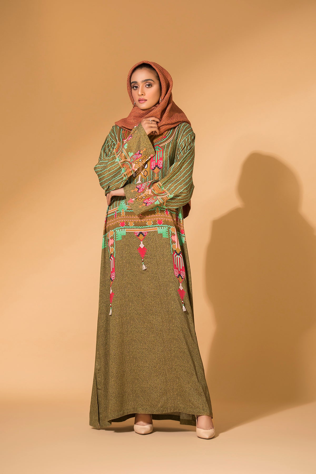 DW20-22 Digital Printed  Stitched Fustaan with Mask  1PC