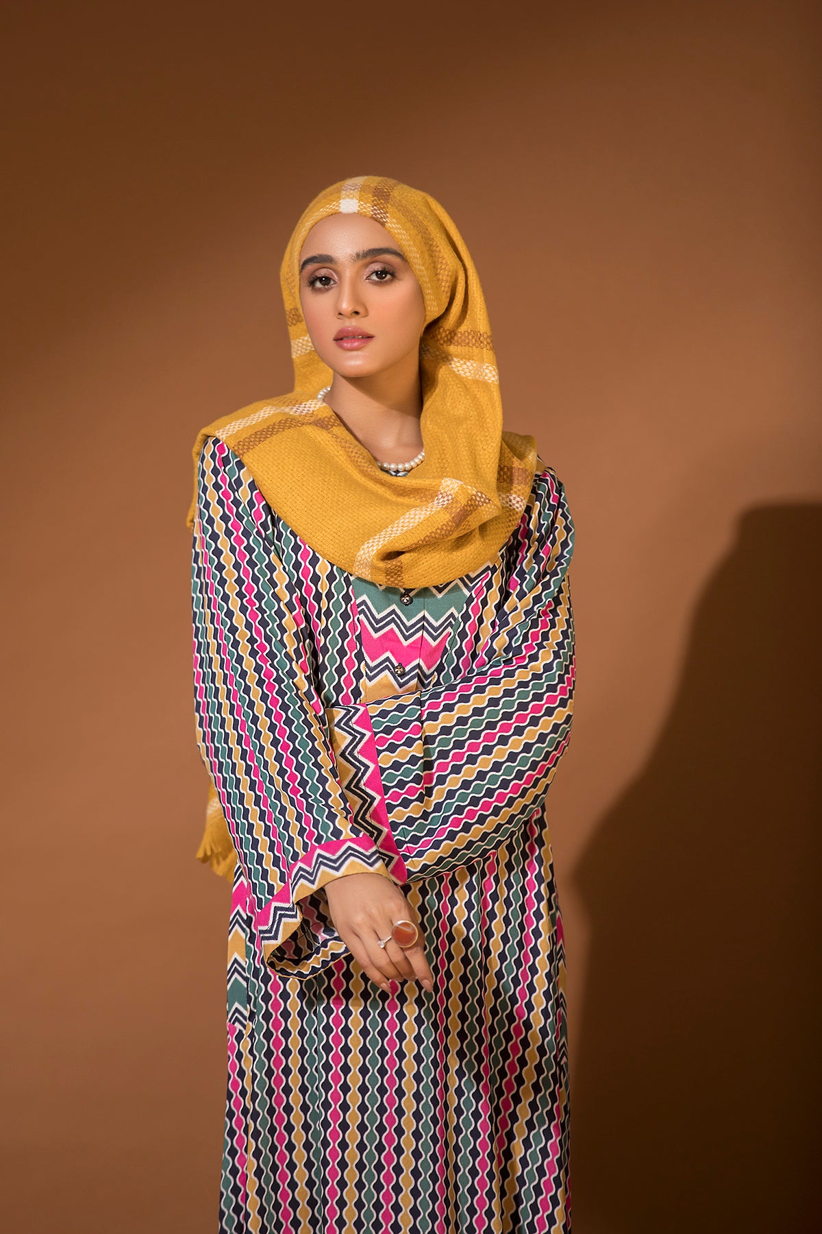 DW20-28 Digital Printed Linen Stitched Fustaan with Mask  1PC