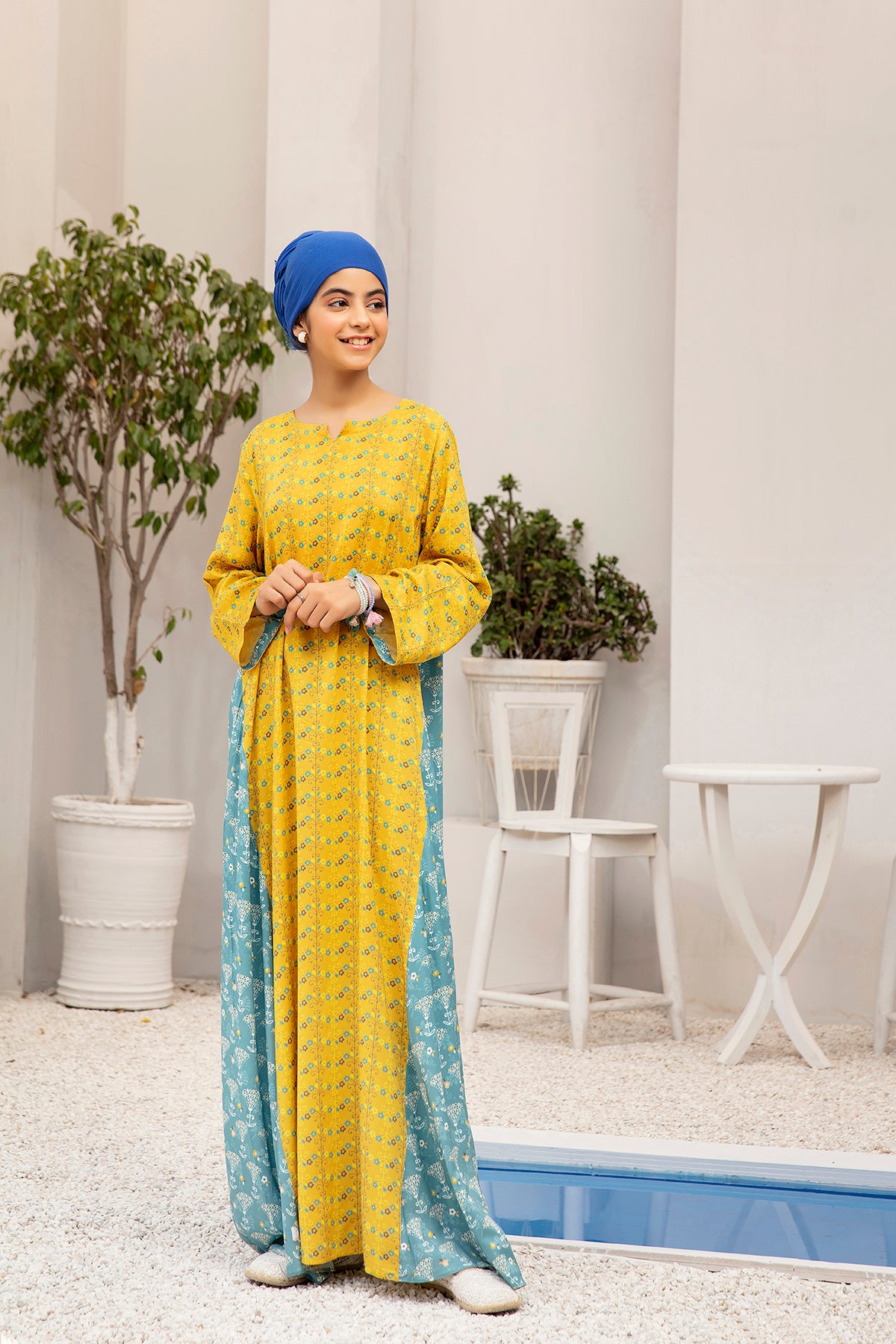 DW20-31 Digital Printed Linen Stitched Fustaan with Mask  1PC