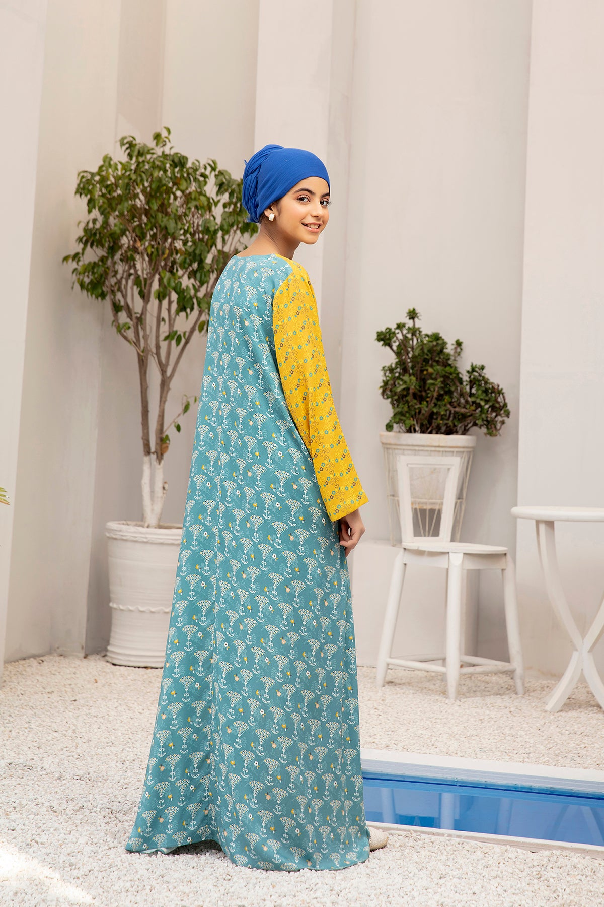 DW20-31 Digital Printed Linen Stitched Fustaan with Mask  1PC