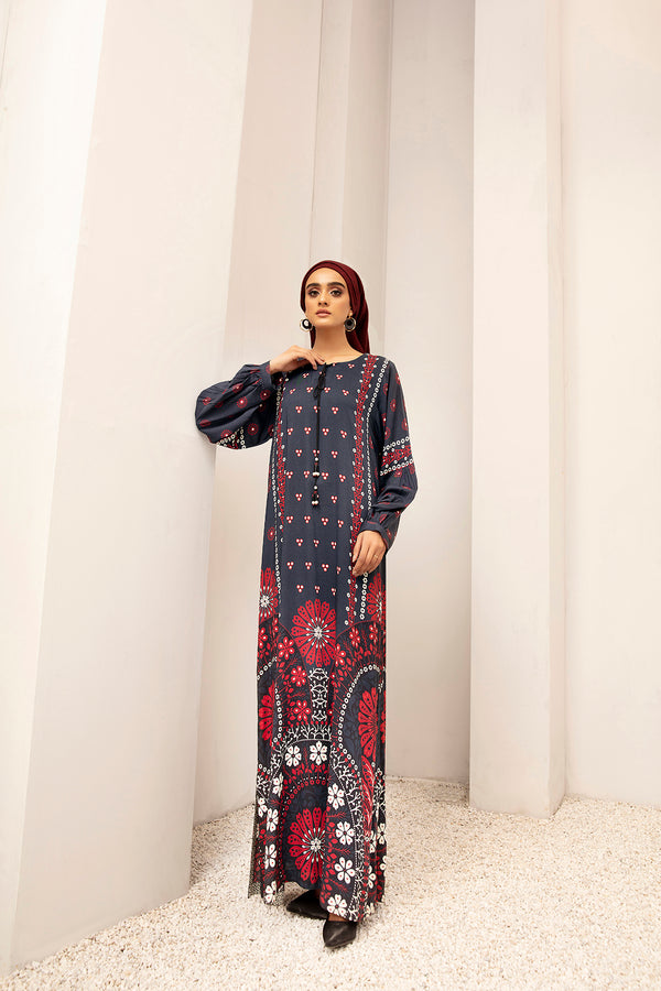 DW20-38 Digital Printed Stitched Fustaan with Mask 1PC