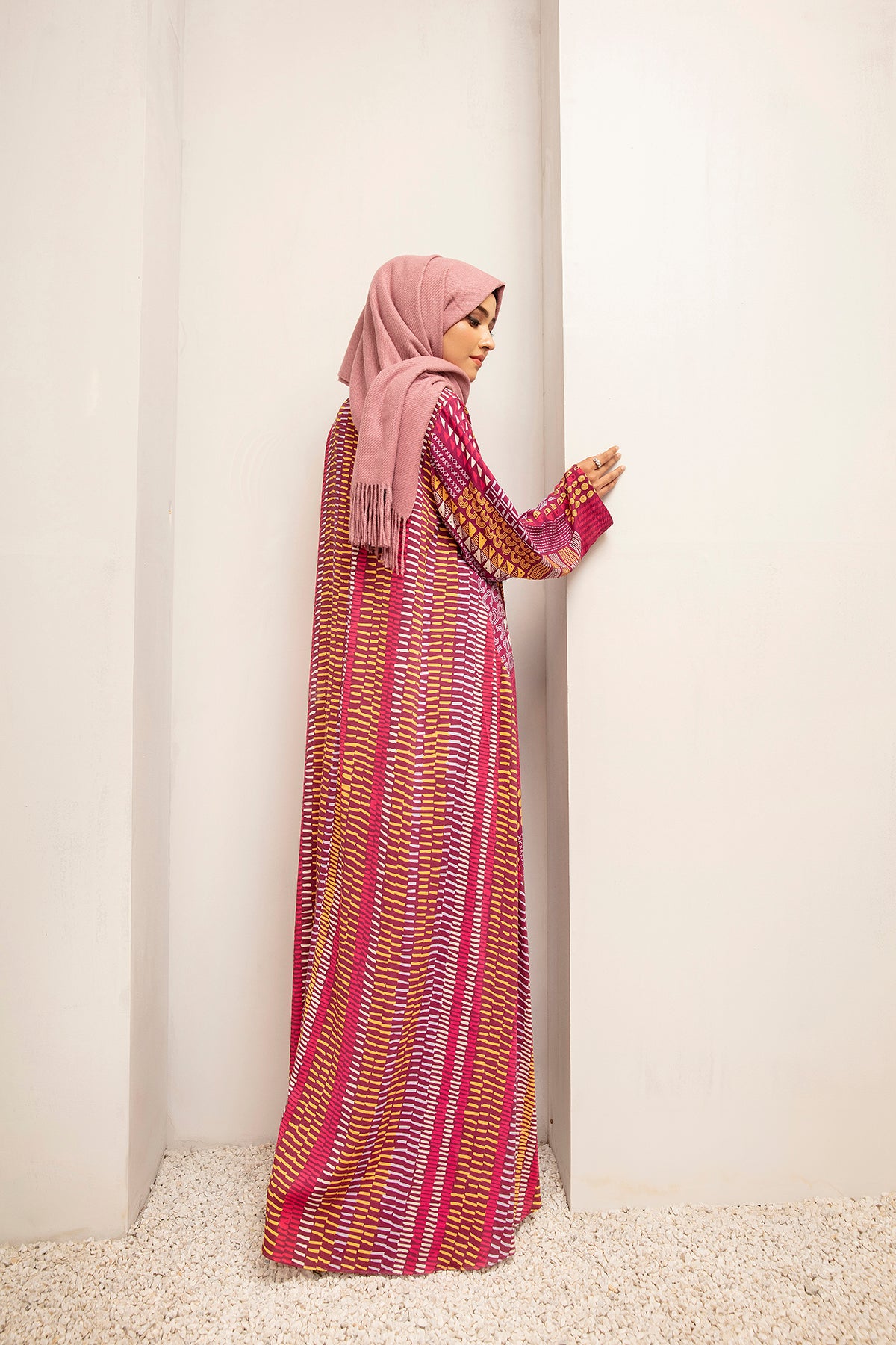 DW20-40 Digital Printed Linen Stitched Fustaan with Mask  1PC