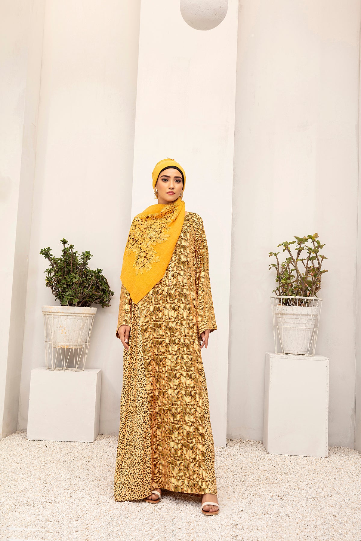 DW20-50 Digital Printed Linen Stitched Fustaan with Mask  1PC