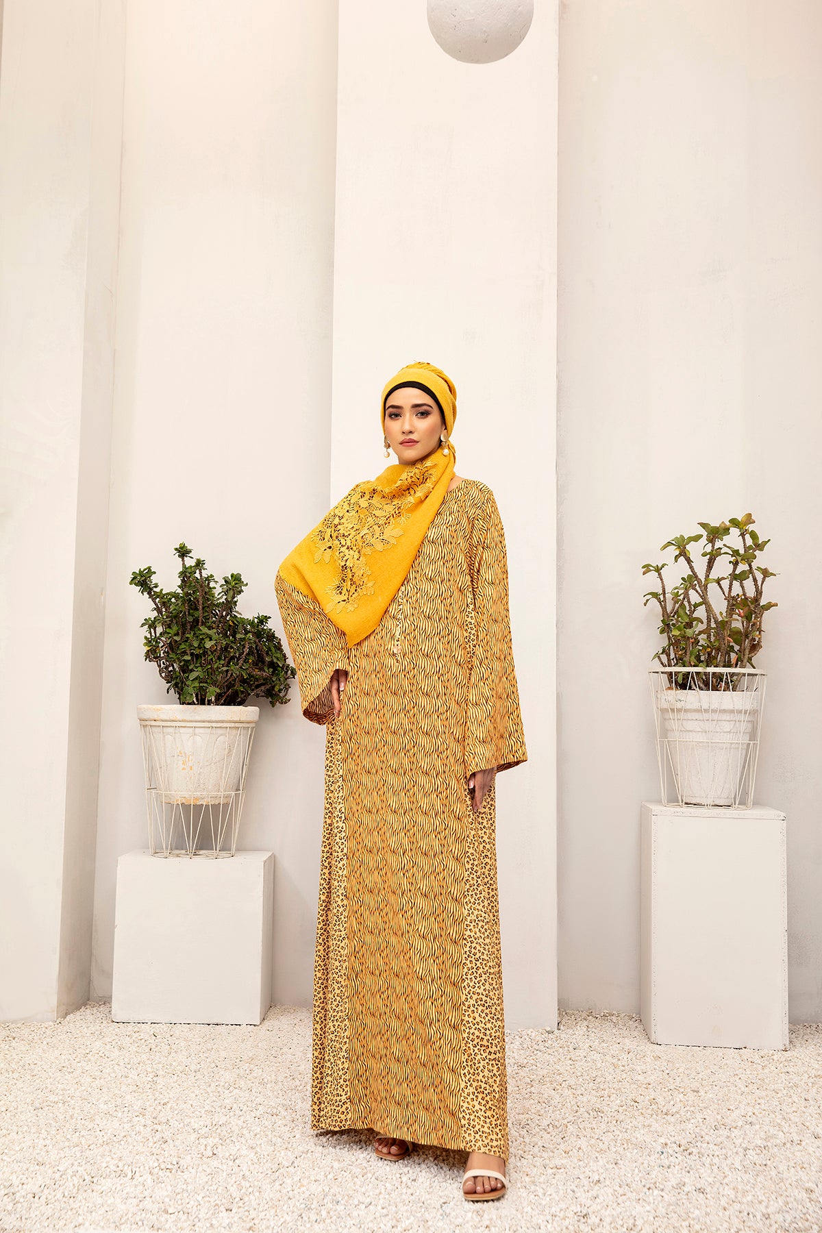 DW20-50 Digital Printed Linen Stitched Fustaan with Mask  1PC