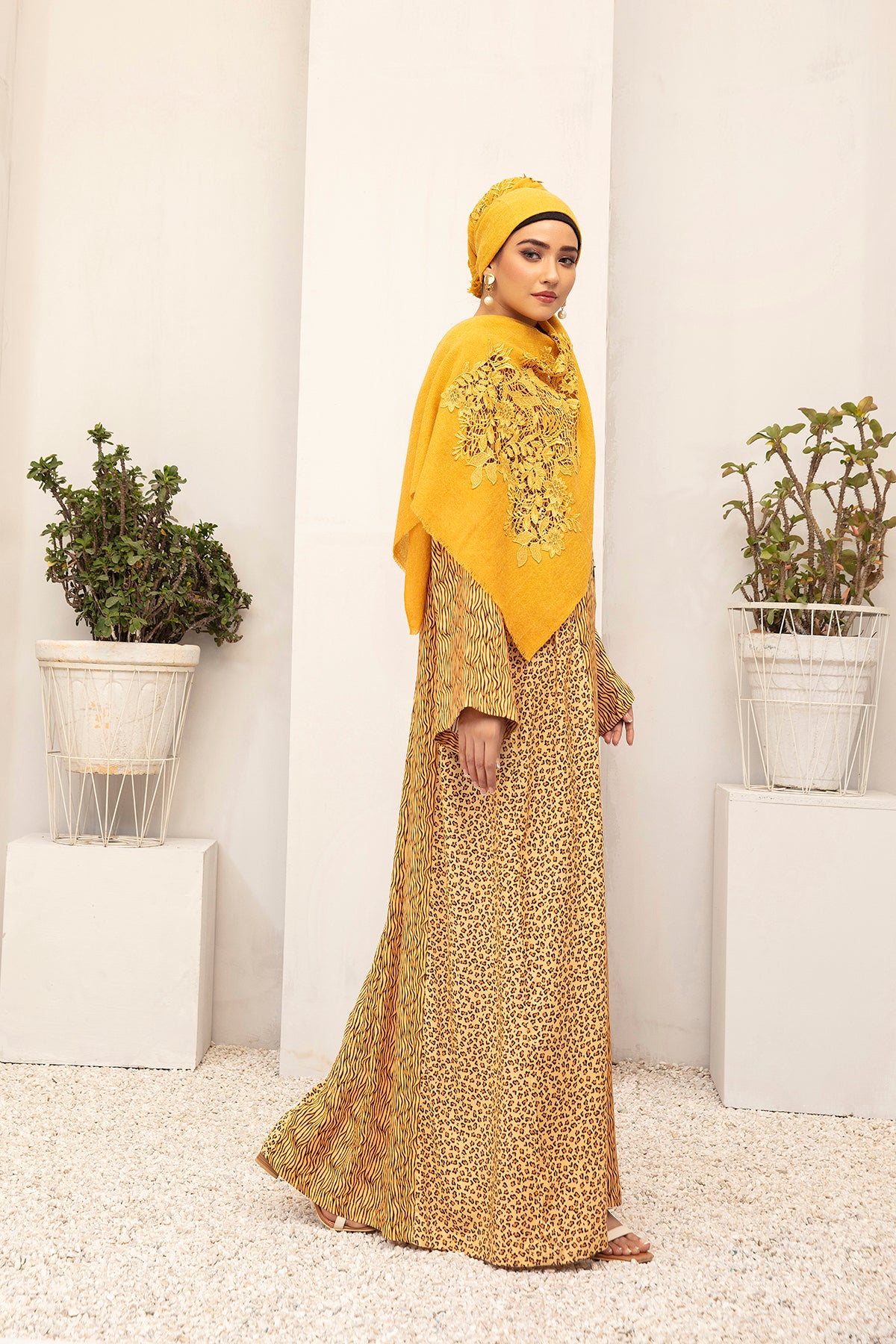 DW20-50 Digital Printed Linen Stitched Fustaan with Mask  1PC