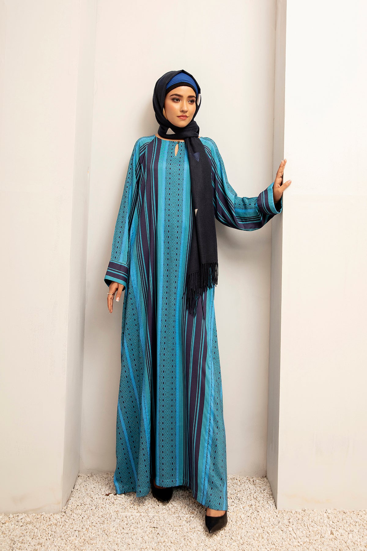 DW20-57 Digital Printed Linen Stitched Fustaan with Mask  1PC