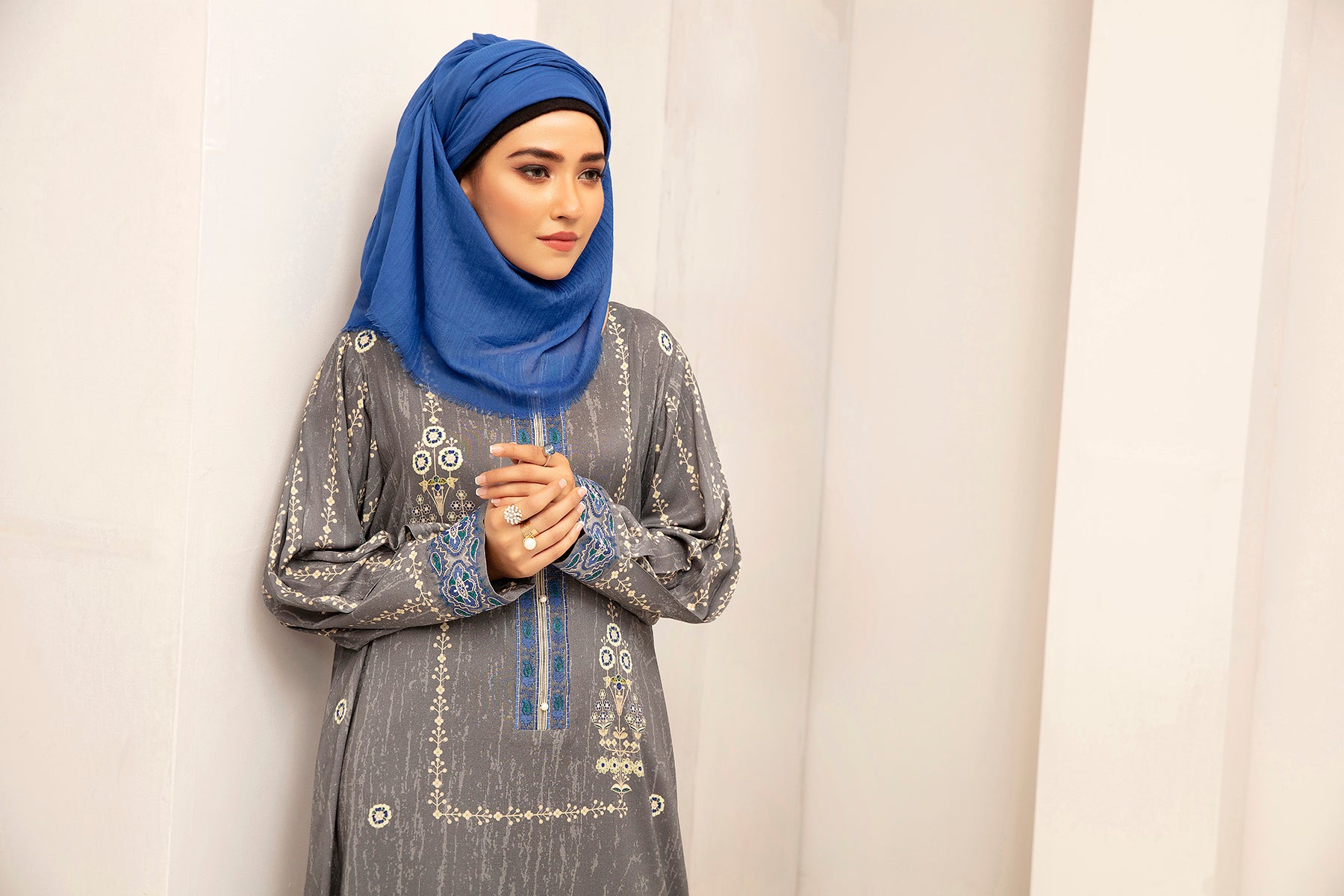 DW20-64 Digital Printed Linen Stitched Fustaan with Mask  1PC