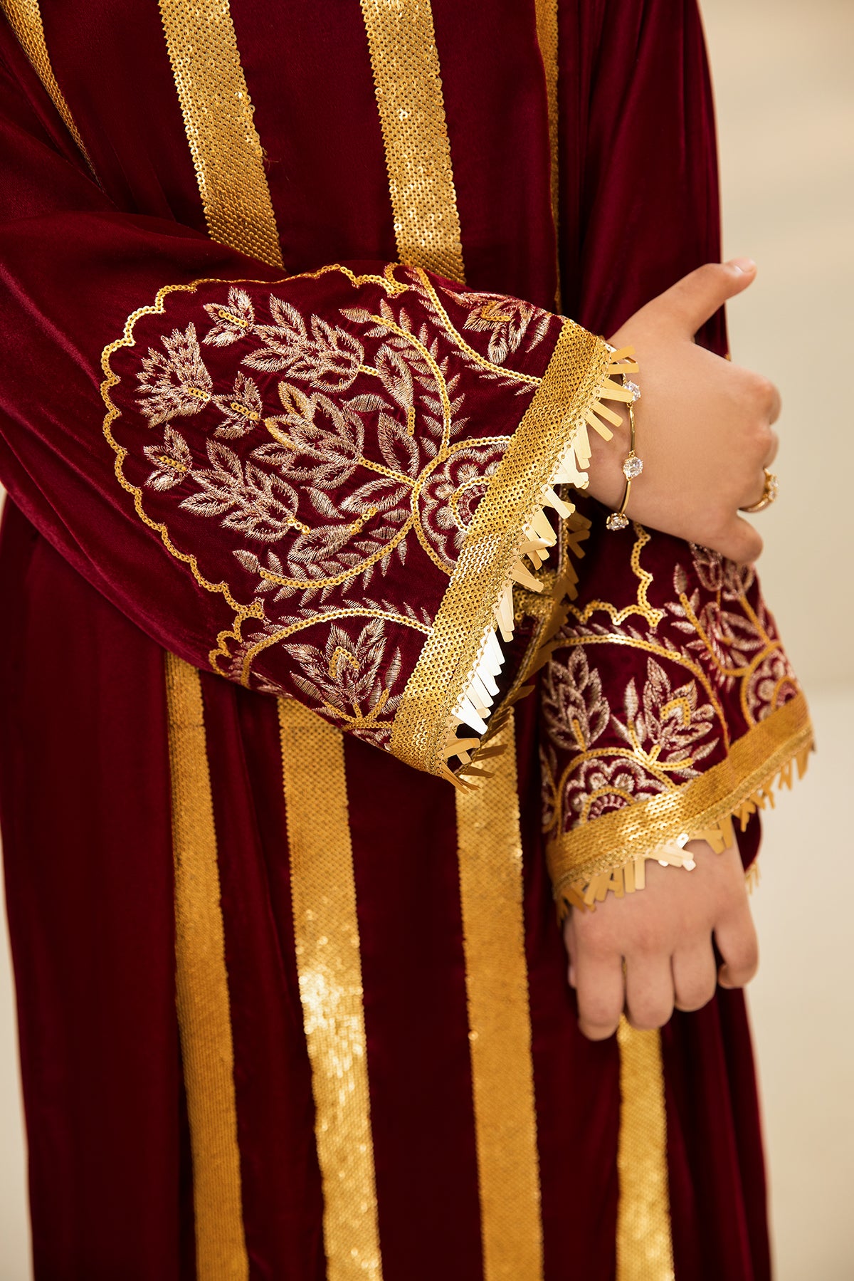 DW22-30- Drop Shoulder Embroidered Fustaan 1PC