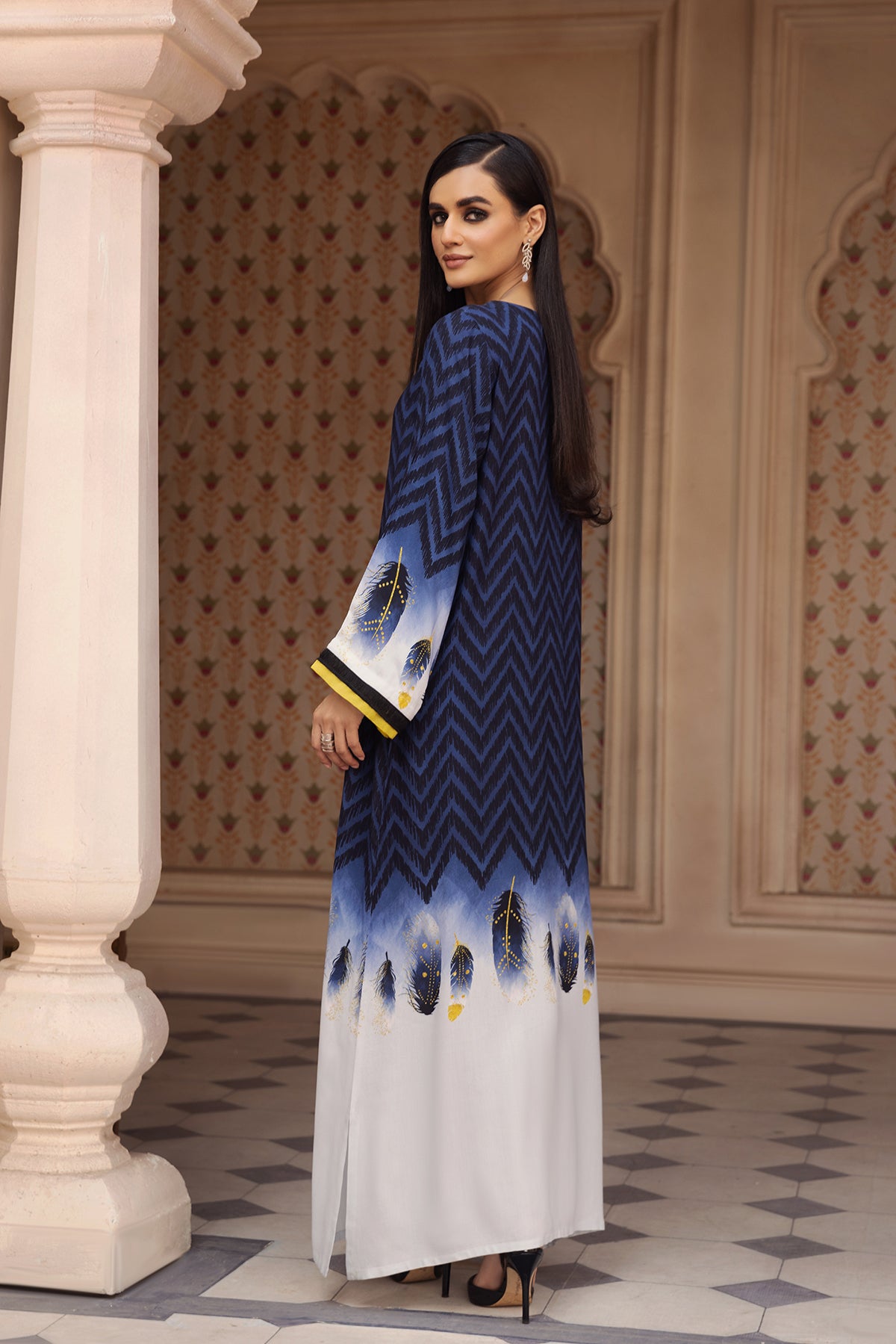 DW22-47-Lace Detailing Printed Fustaan 1PC