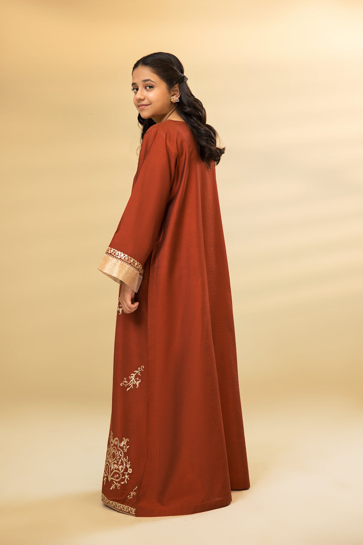DW22-49-Central Paneled Embroidered Fustaan 1PC