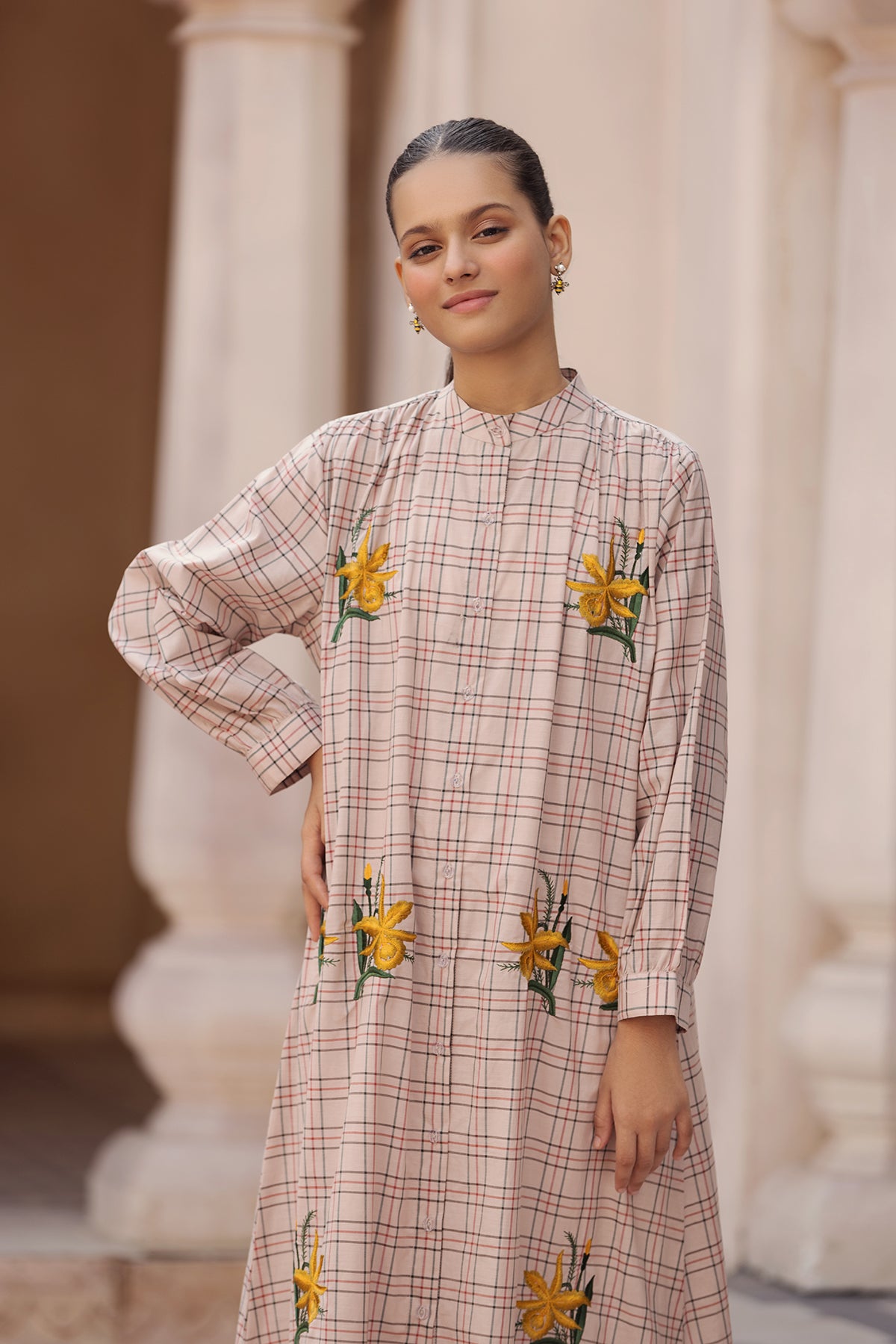 DW22-51-Embroidered Gathered Fustaan 1PC