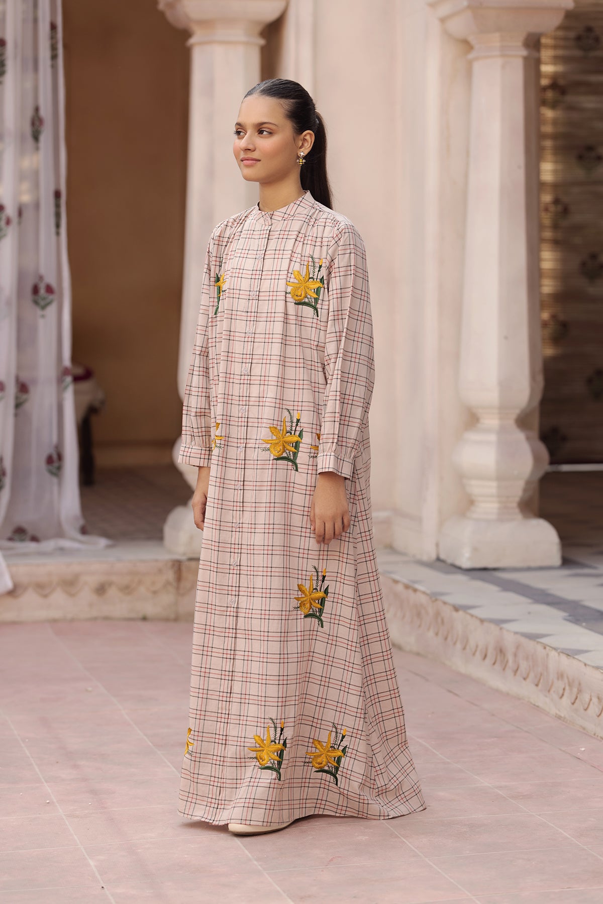 DW22-51-Embroidered Gathered Fustaan 1PC