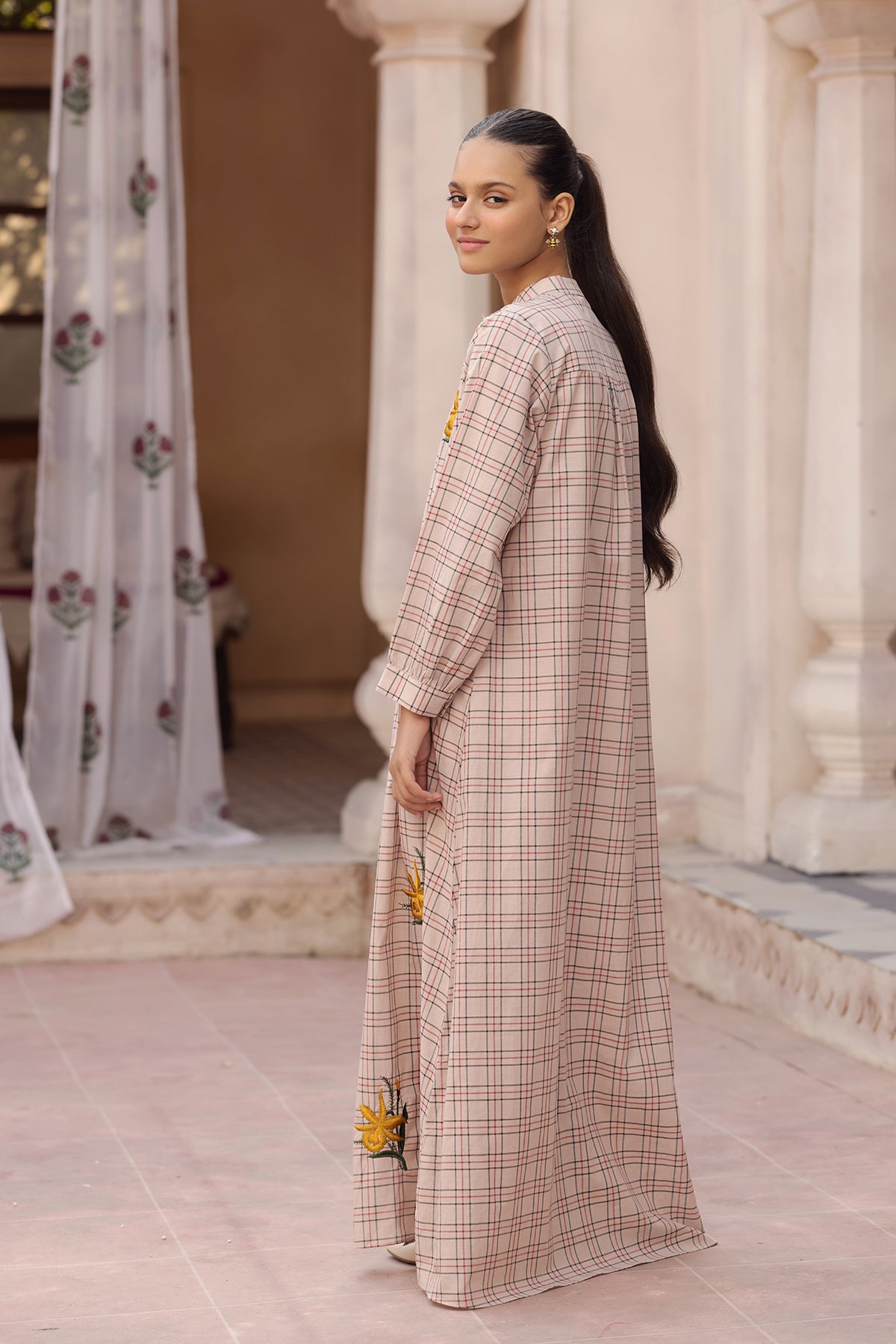 DW22-51-Embroidered Gathered Fustaan 1PC