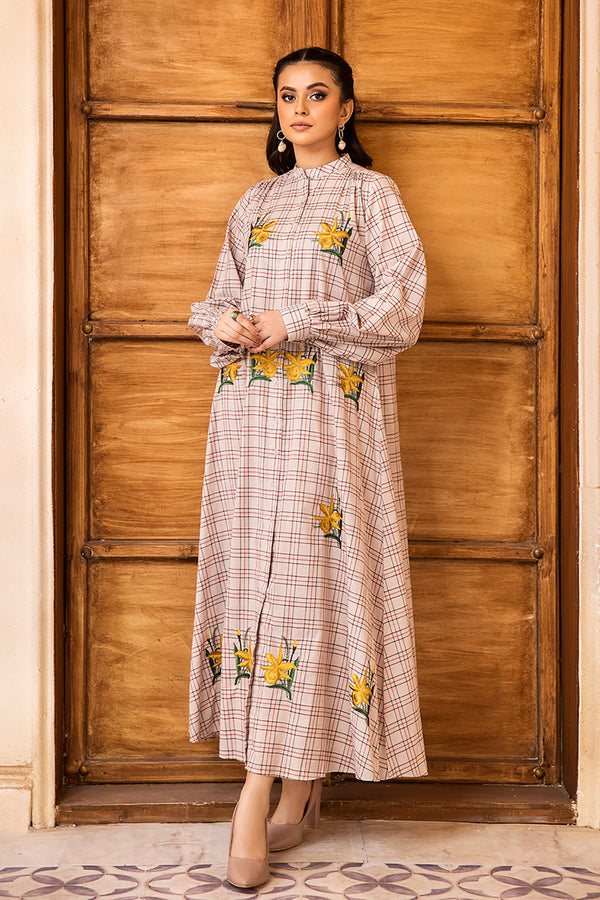 DW22-52-Embroidered Gathered Fustaan 1PC