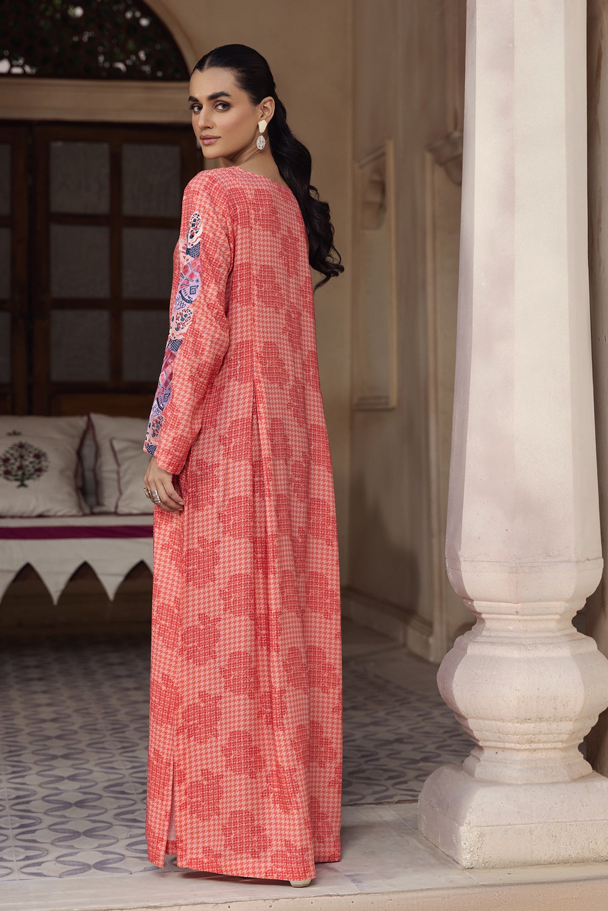 DW22-54-Printed Embroidered Fustaan 1PC