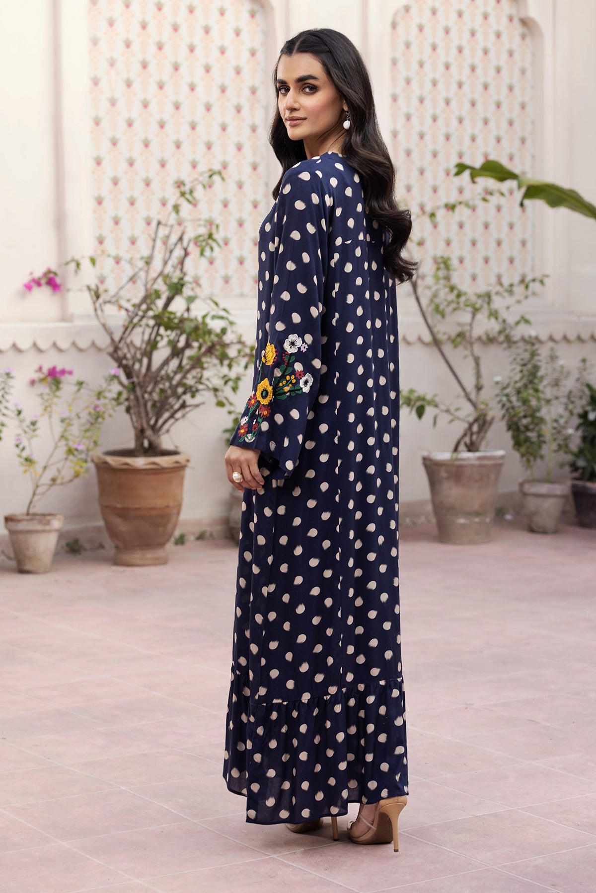 DW22-55-Printed Embroidered Fustaan 1PC