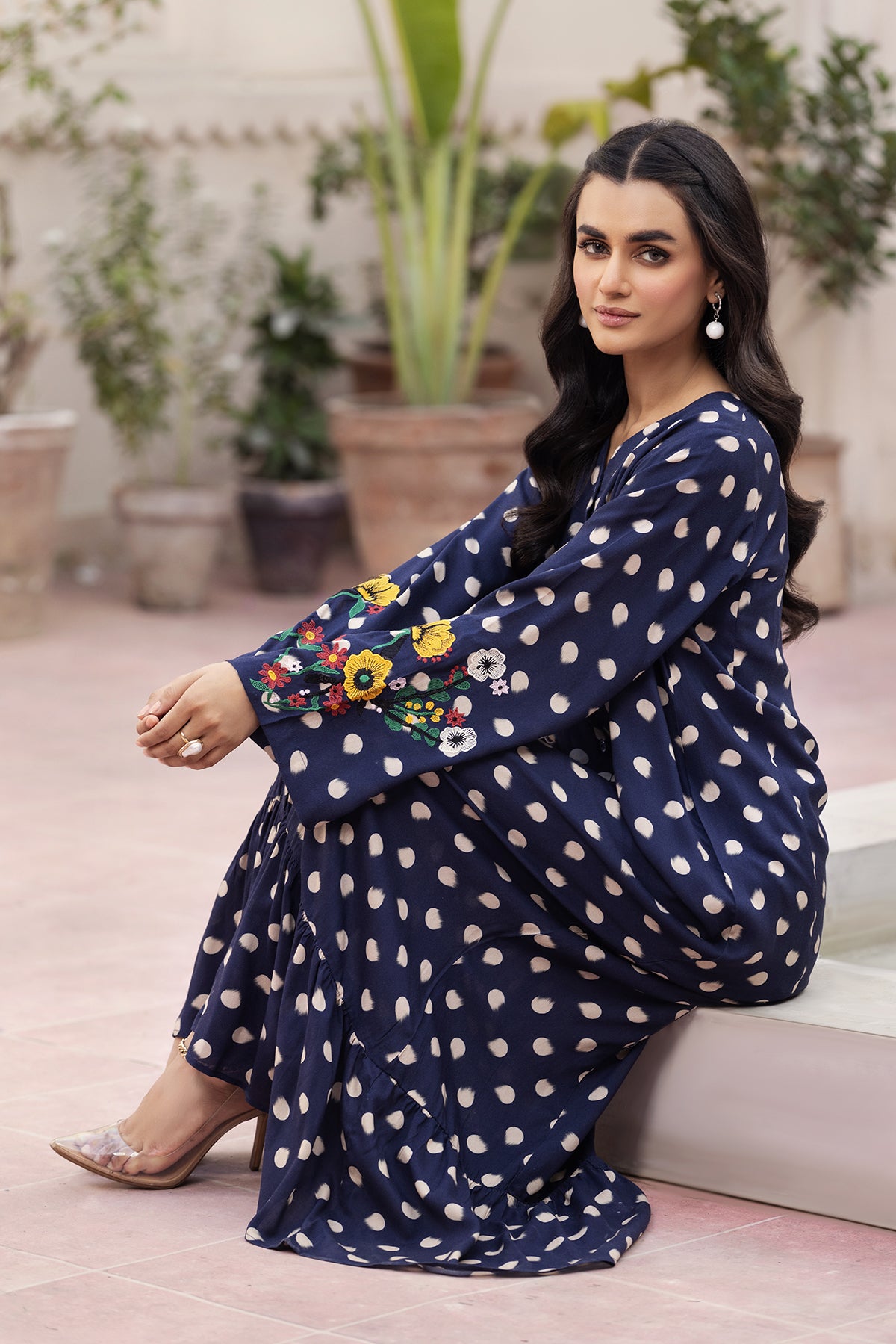 DW22-55-Printed Embroidered Fustaan 1PC