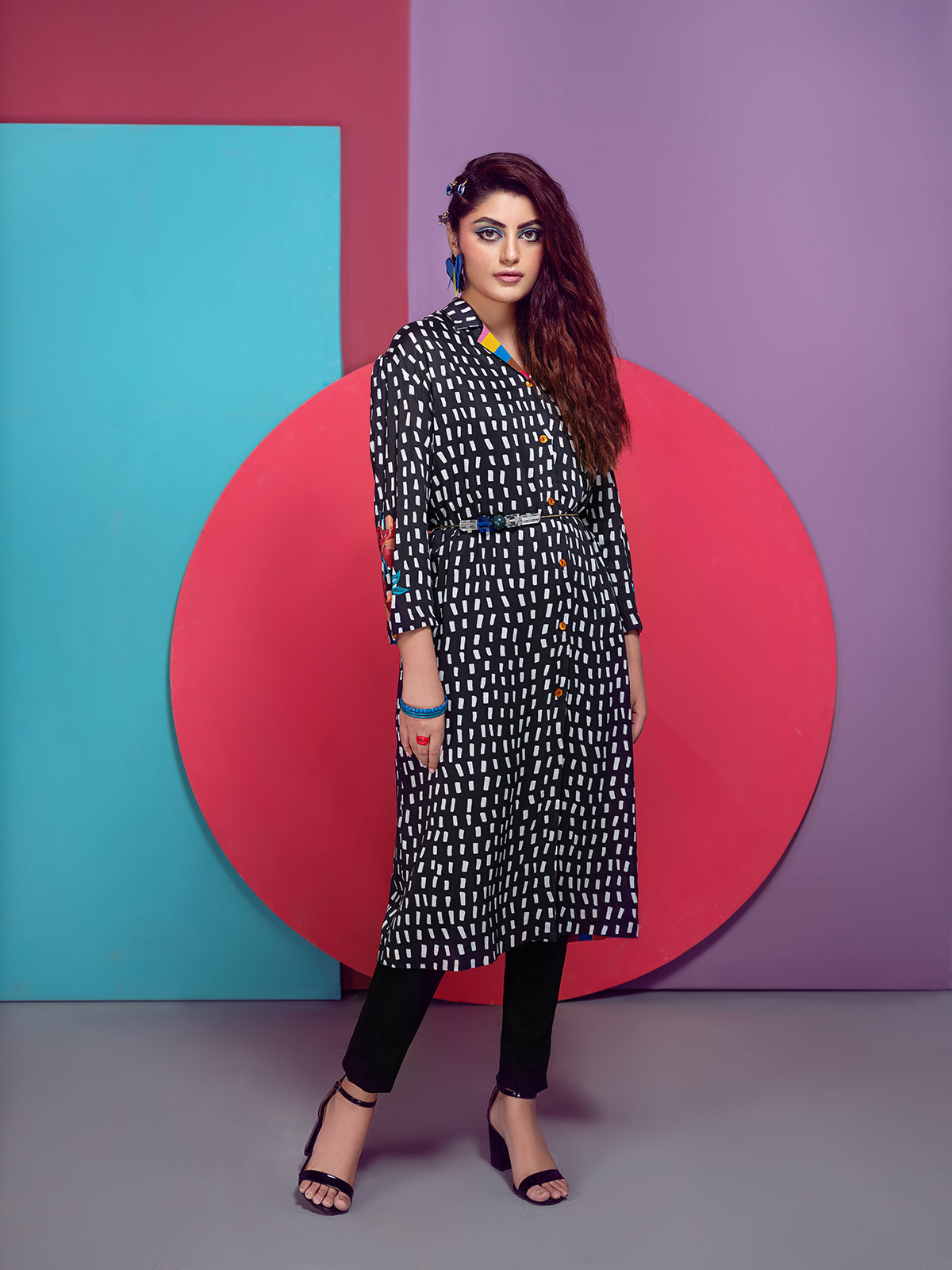 FS21-65-Mix and Match Printed Micro Modal Embroidered Tunic