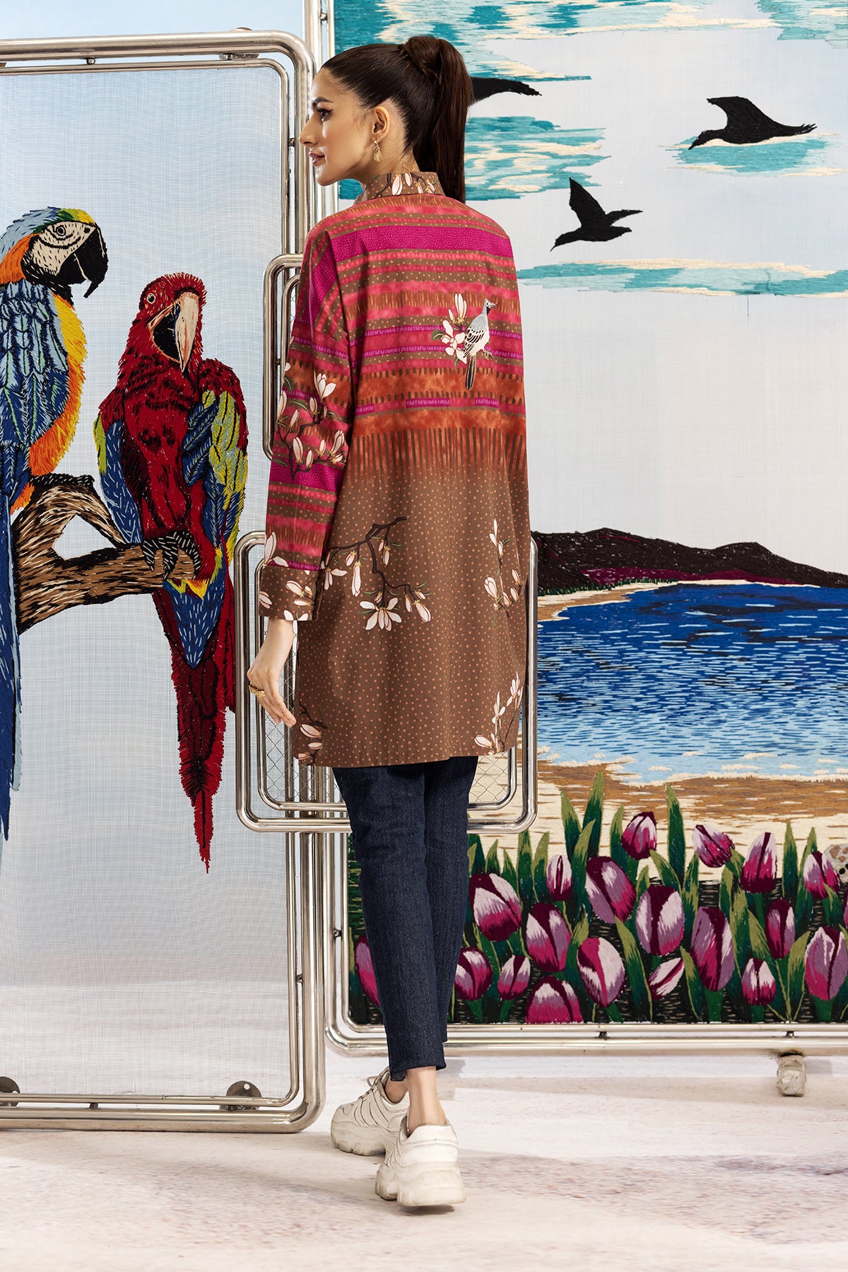 FS22-33-Button Down Printed Top