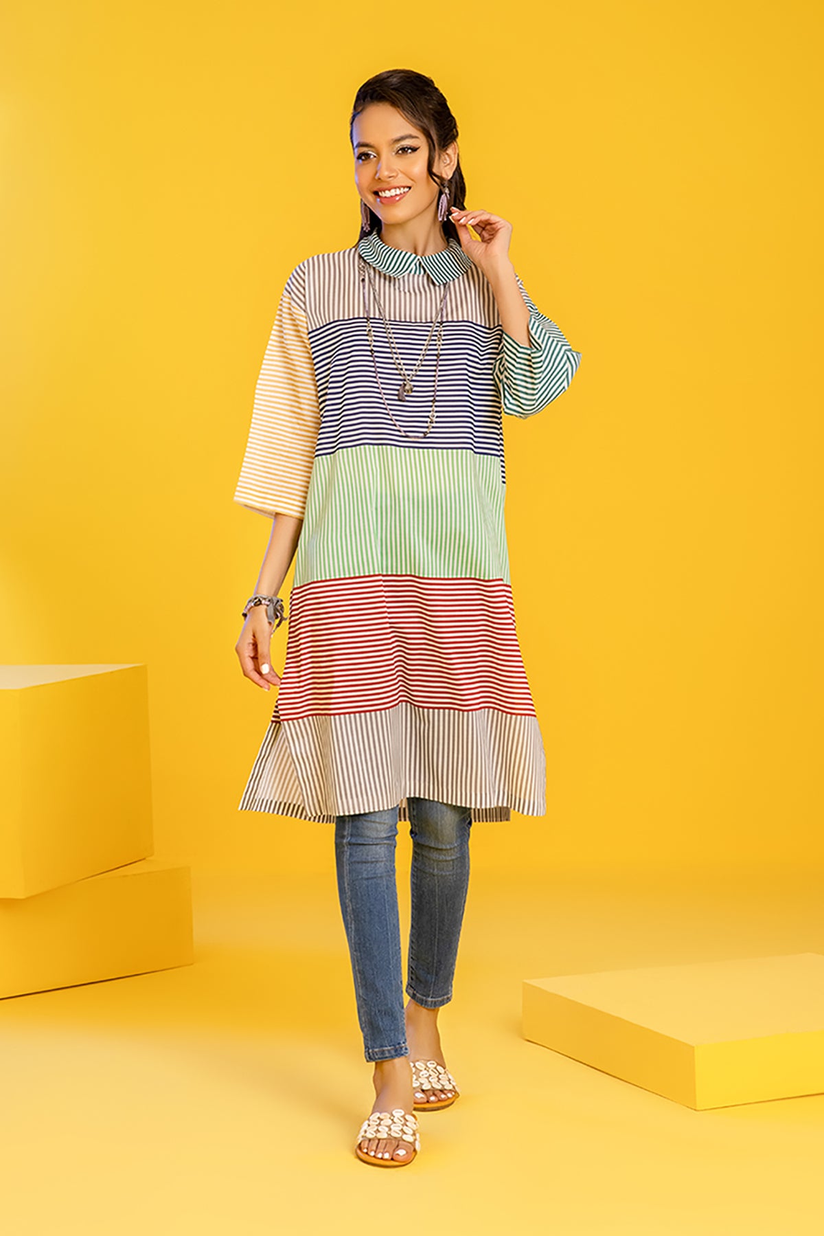 FS22-69-Collar Neck Printed Shirt