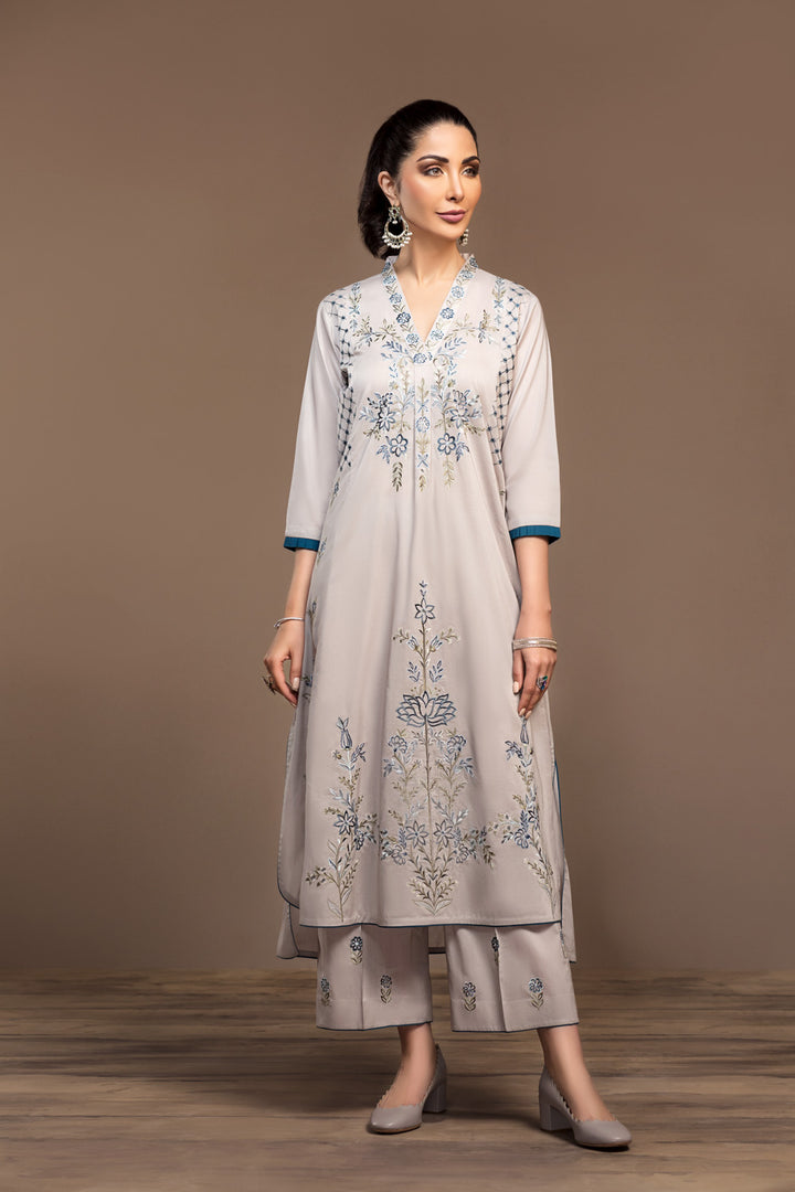 KF20-16 Dyed Embroidered Stitched Formal Shirt & Trouser – 2PC - Nishat Linen UAE