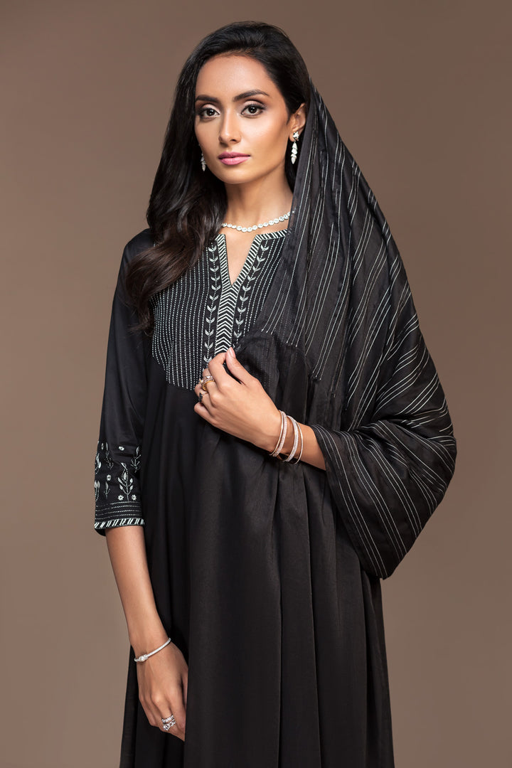 KF20-23 Dyed Embroidered Stitched Formal Lawn Shirt & Dupatta – 2PC - Nishat Linen UAE