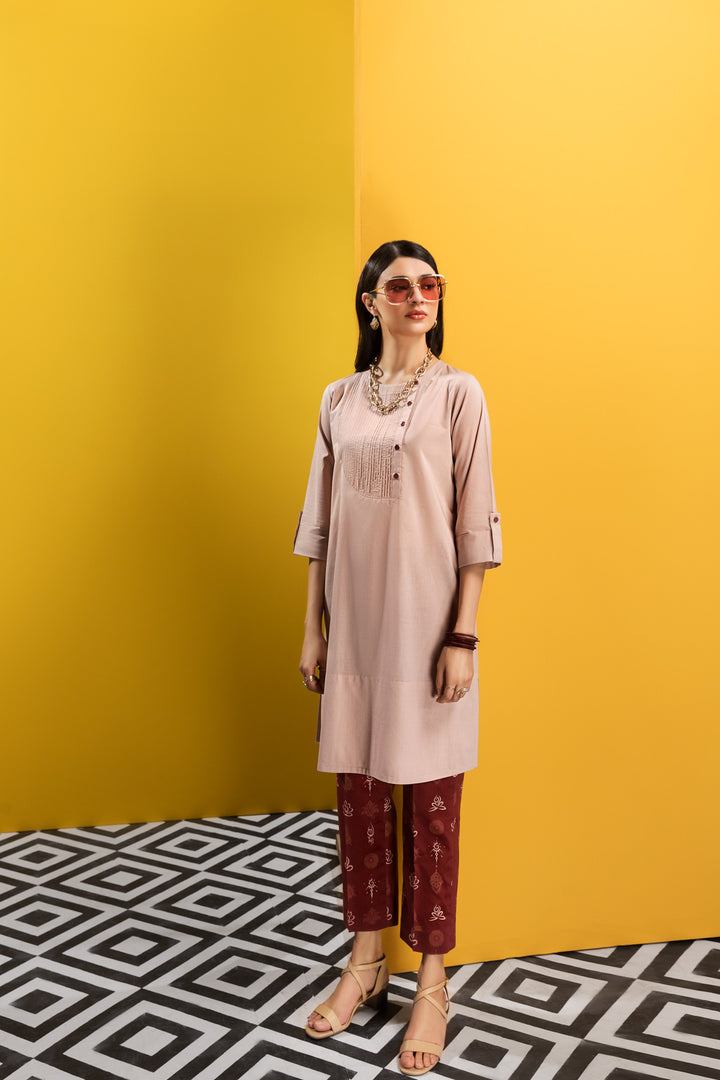 KF20-54 Dyed Fusion Top & Printed Trouser - 2PC - Nishat Linen UAE