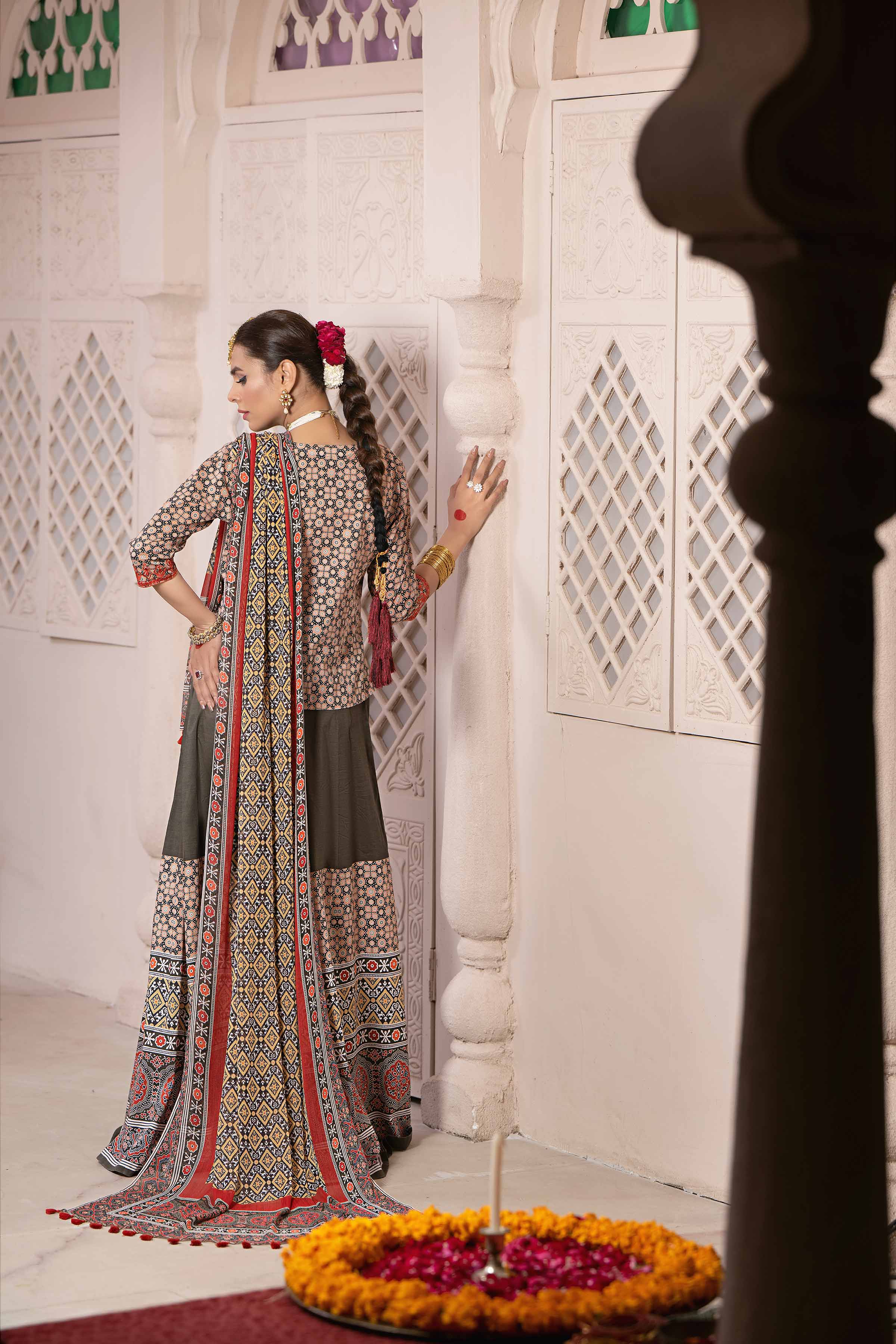 3 Piece - Printed Embroidered Suit - KFE24-07