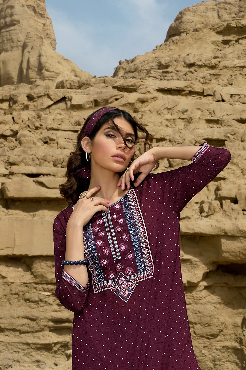 KFS22-51-Printed Embroidered 2PC