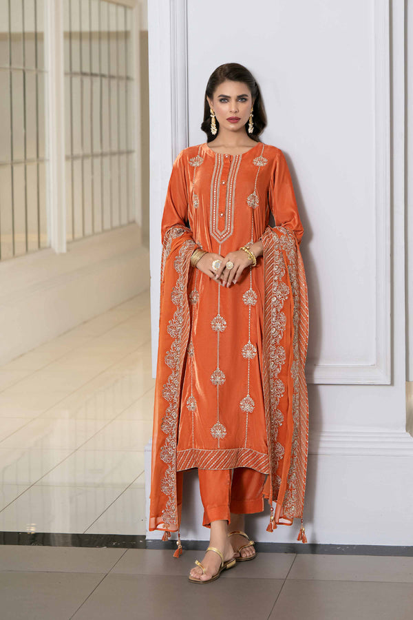 3 Piece - Embroidered Suit - KFW23-13
