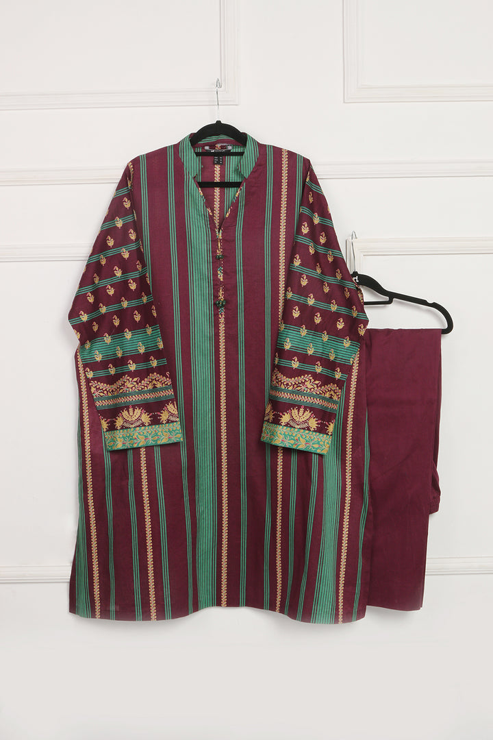 PDE20-13 Printed Stitched Lawn Shirt, Cambric Trouser & Jacquard Dupatta - 3PC - Nishat Linen UAE