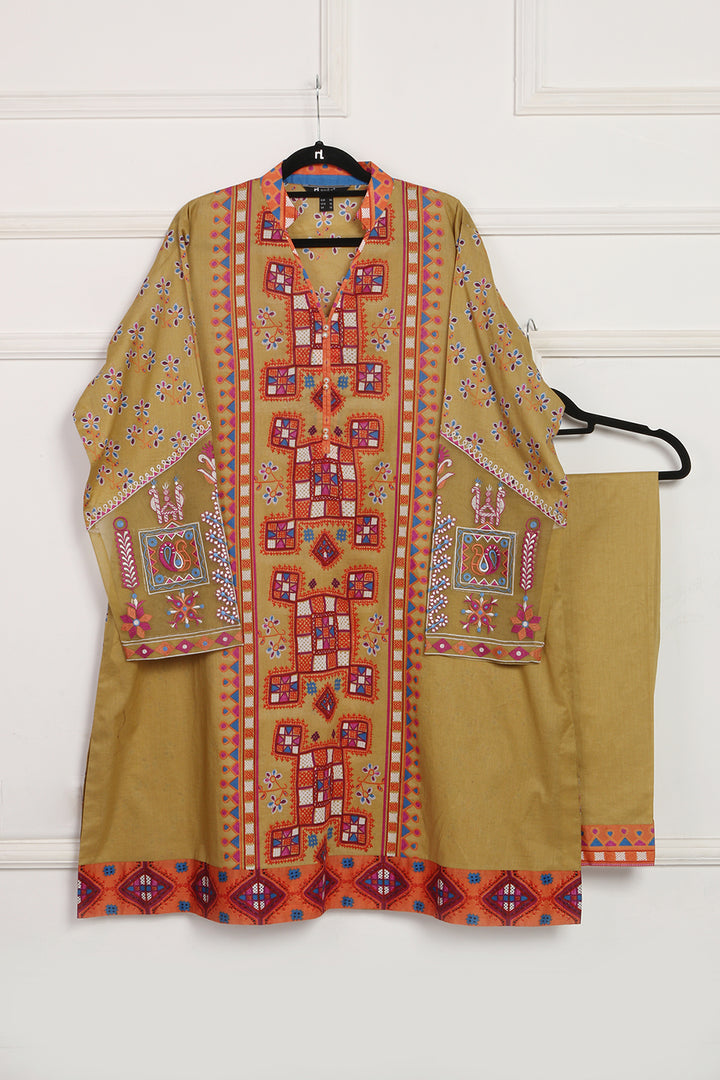 PDE20-17 Printed Embroidered Stitched Lawn Shirt & Cambric Trouser - 2PC - Nishat Linen UAE