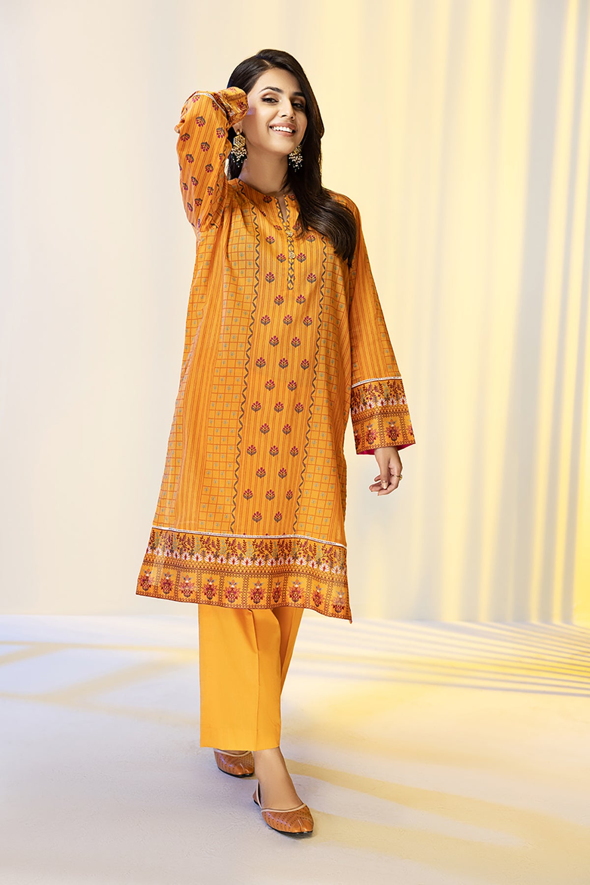 PDE22-38-Printed Shirt with Trousers 2PC