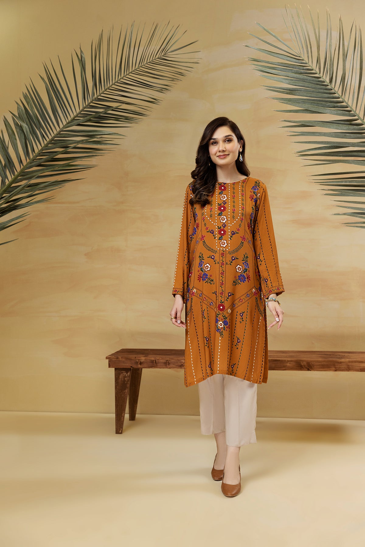 PDW22-15-Printed Straight Shirt 1PC