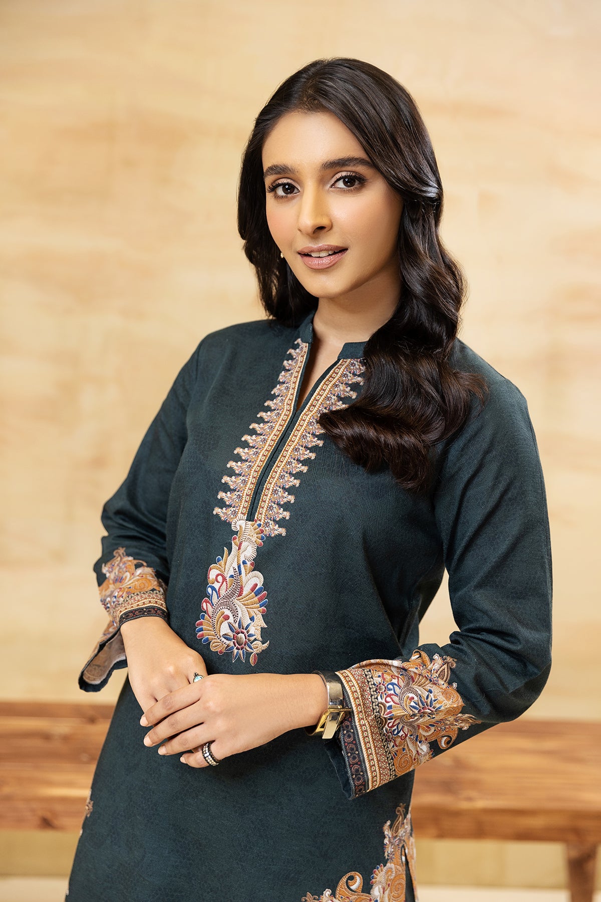PDW22-23-Printed Straight Shirt & Trousers 2PC