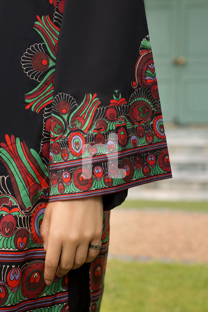 PE19-18 Black Printed Stitched Lawn Shirt & Dyed Shalwar - 2PC - Nishat Linen UAE