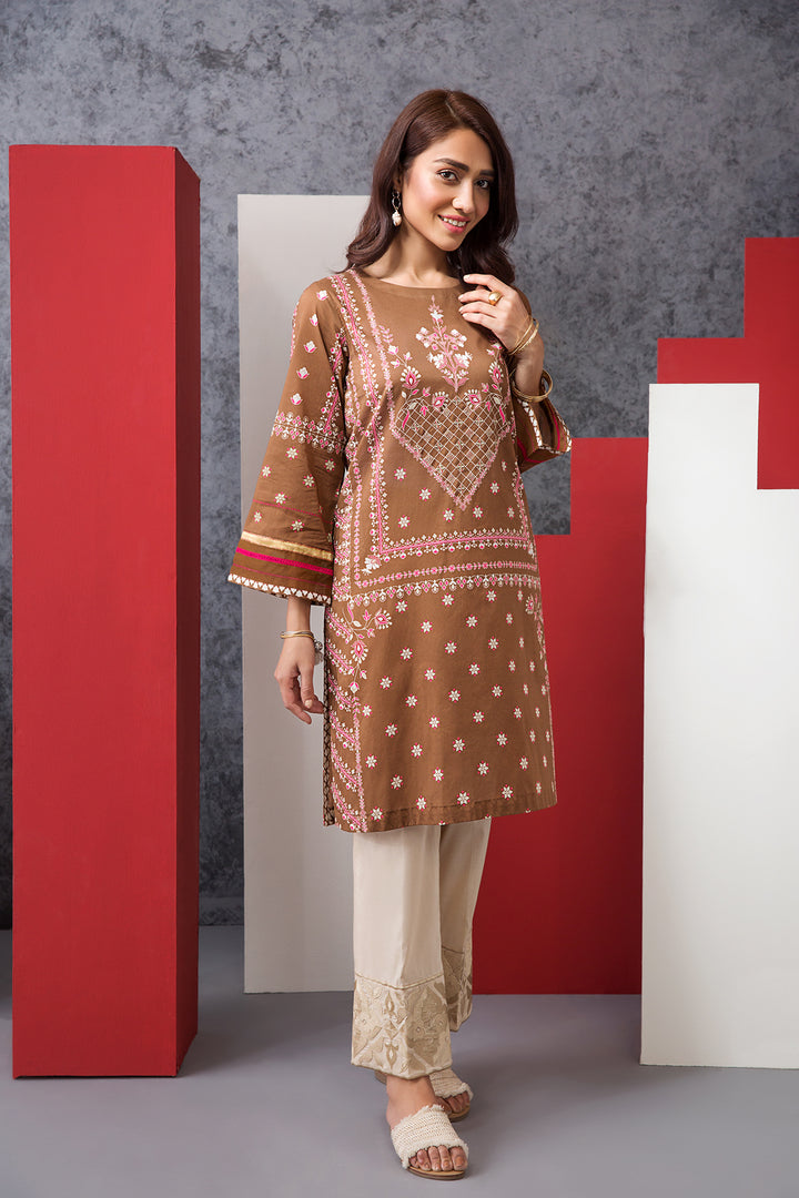 PE20-04 Dyed Embroidered Stitched Shirt - 1PC - Nishat Linen UAE