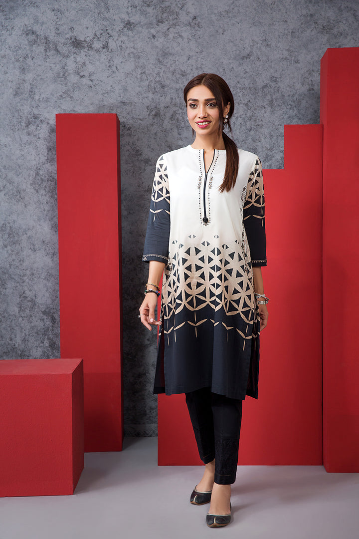 PE20-07 Printed Embroidered Stitched Shirt - 1PC - Nishat Linen UAE