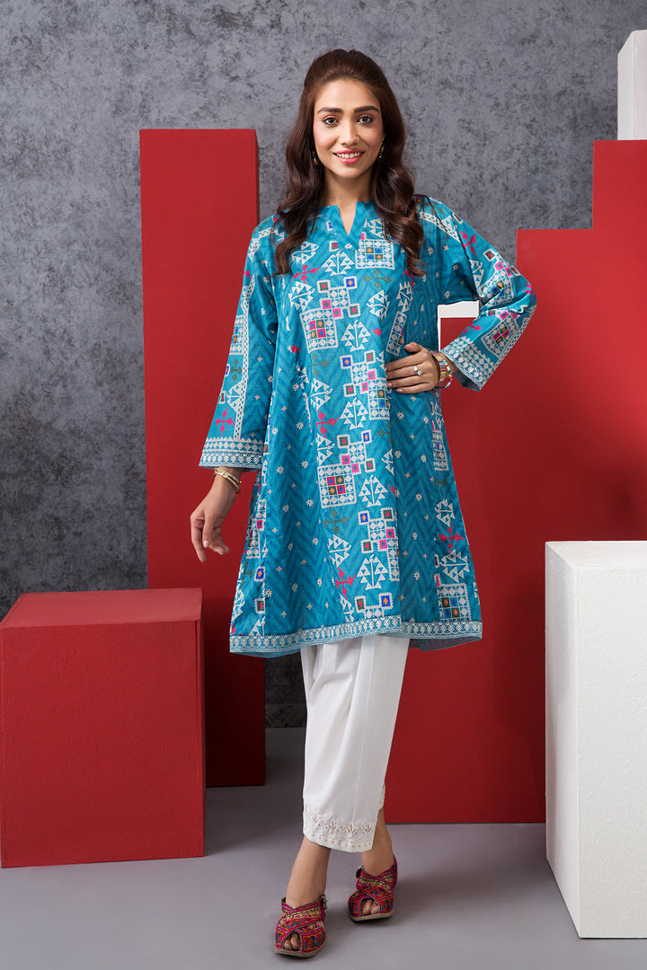 PE20-10 Printed Embroidered Stitched Frock - 1PC - Nishat Linen UAE