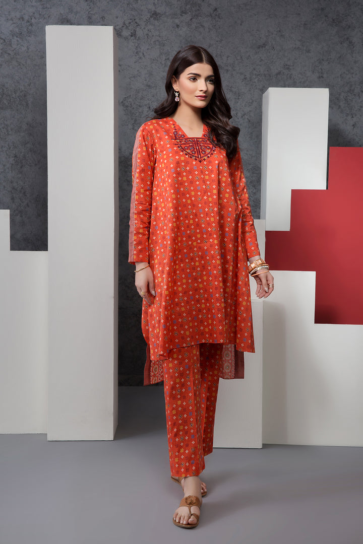 PE20-17 Printed Embroidered Stitched Shirt & Trouser - 2PC - Nishat Linen UAE
